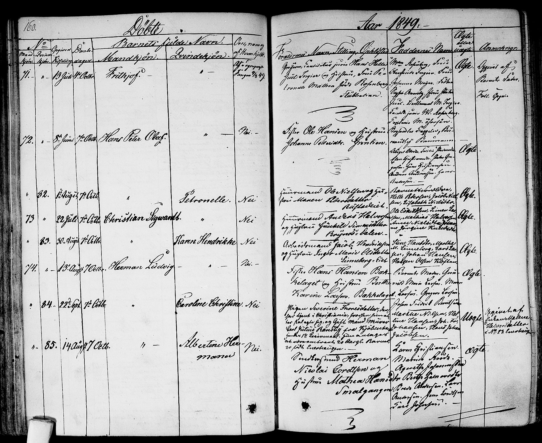 Gamlebyen prestekontor Kirkebøker, AV/SAO-A-10884/F/Fa/L0003: Parish register (official) no. 3, 1829-1849, p. 160