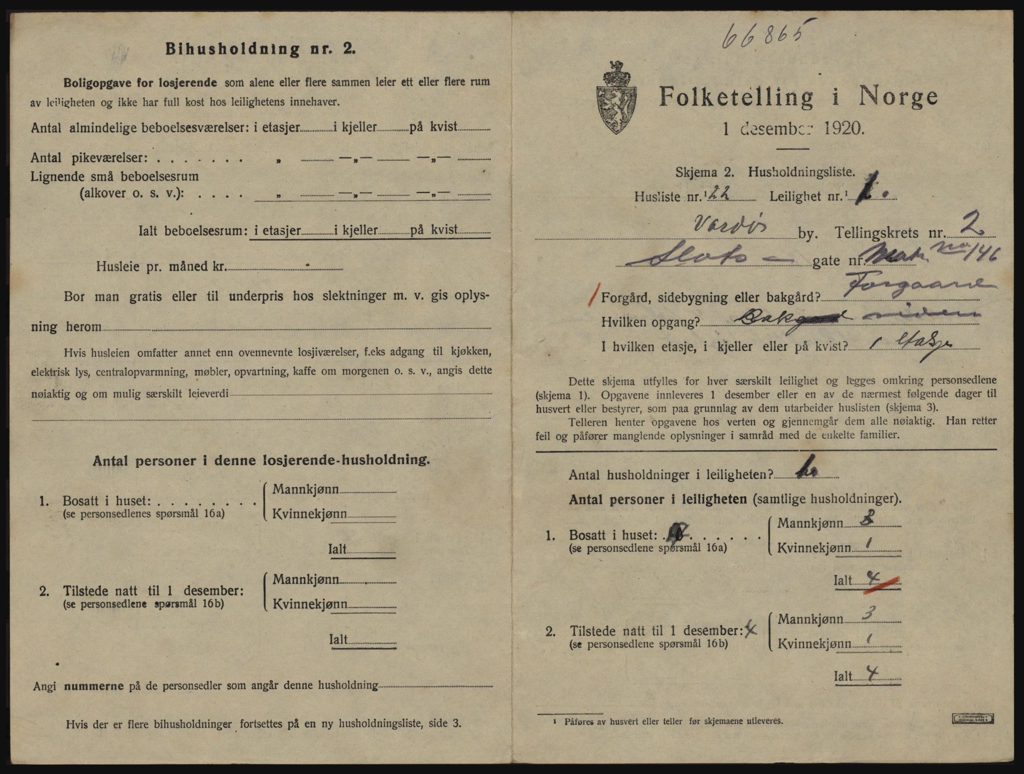 SATØ, 1920 census for Vardø, 1920, p. 1791