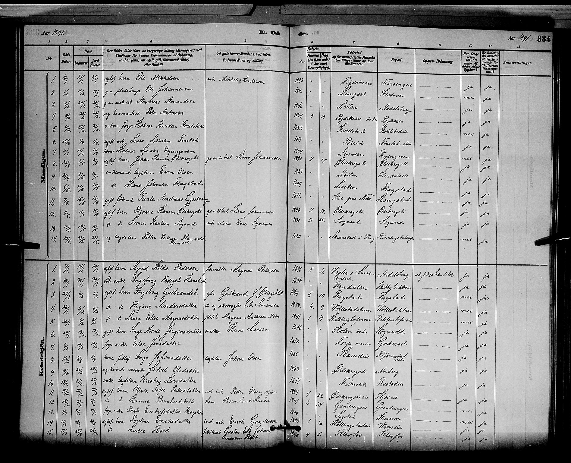 Løten prestekontor, SAH/PREST-022/L/La/L0005: Parish register (copy) no. 5, 1878-1891, p. 334