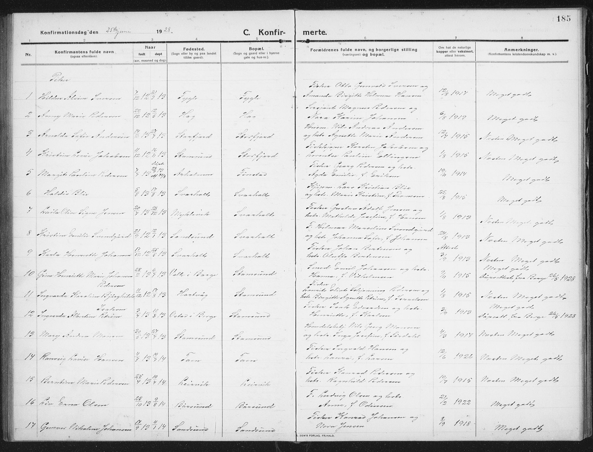 Ministerialprotokoller, klokkerbøker og fødselsregistre - Nordland, SAT/A-1459/882/L1183: Parish register (copy) no. 882C01, 1911-1938, p. 185