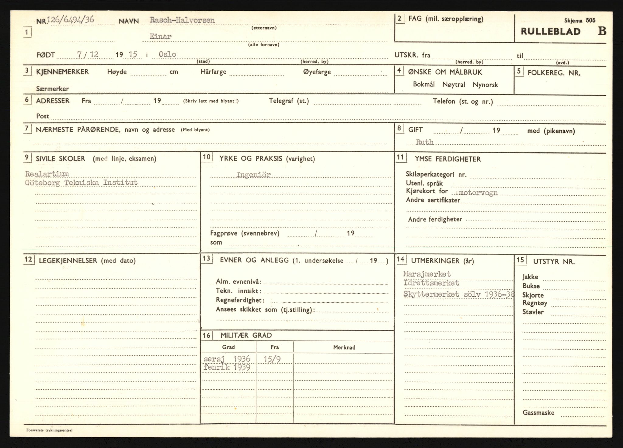 Forsvaret, Troms infanteriregiment nr. 16, AV/RA-RAFA-3146/P/Pa/L0020: Rulleblad for regimentets menige mannskaper, årsklasse 1936, 1936, p. 1143