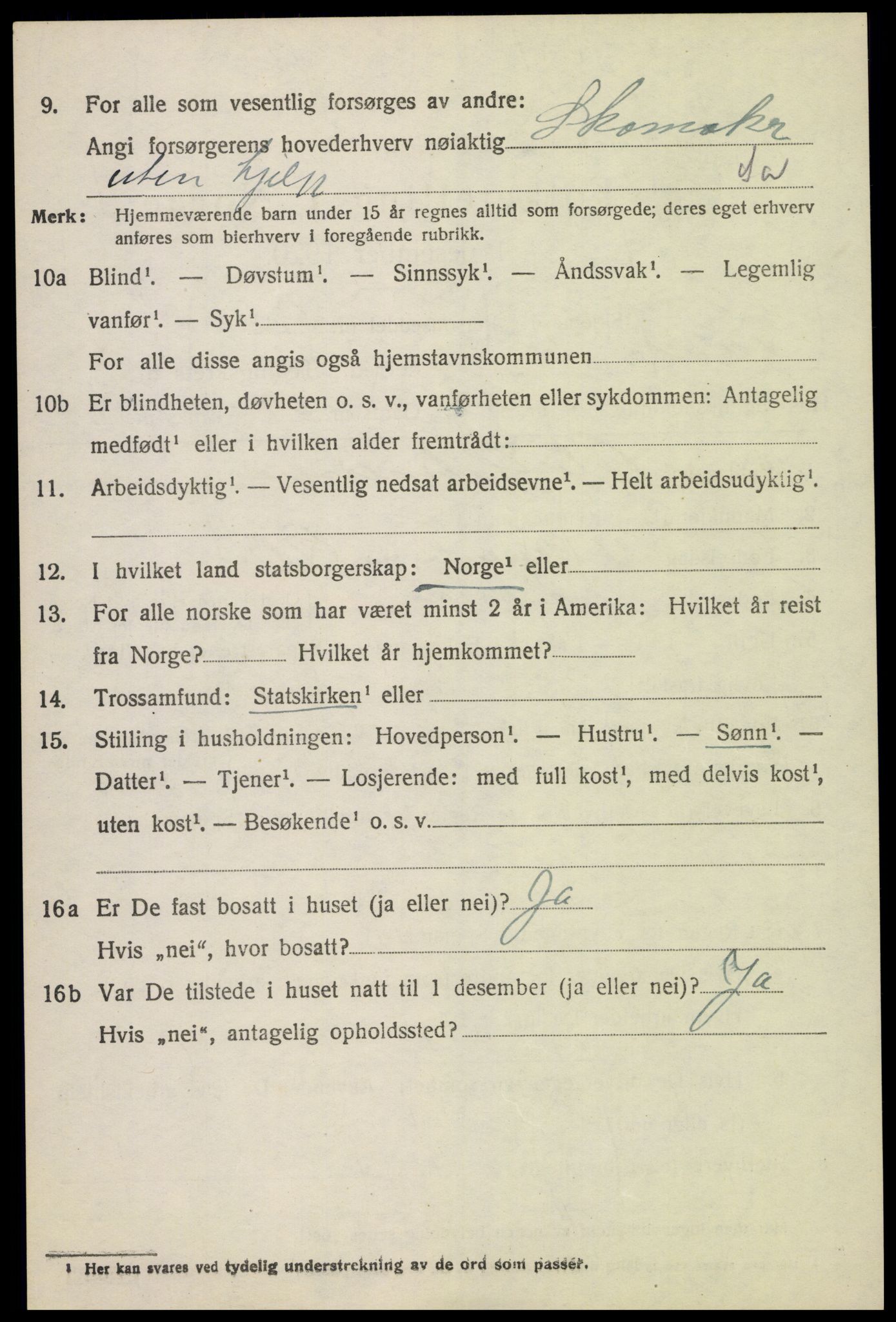 SAH, 1920 census for Fåberg, 1920, p. 7111