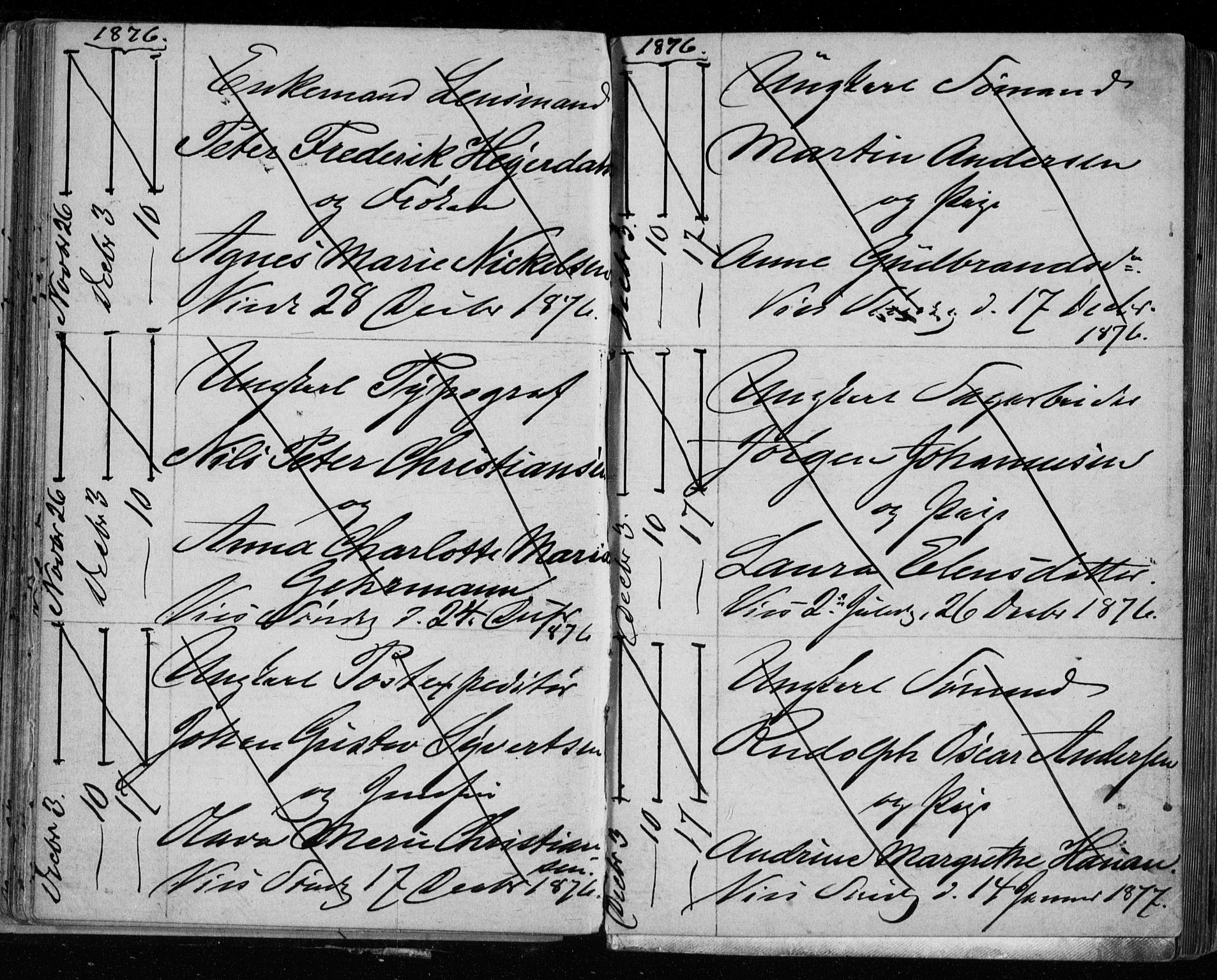 Bragernes kirkebøker, AV/SAKO-A-6/H/Ha/L0006: Banns register no. 6, 1873-1896