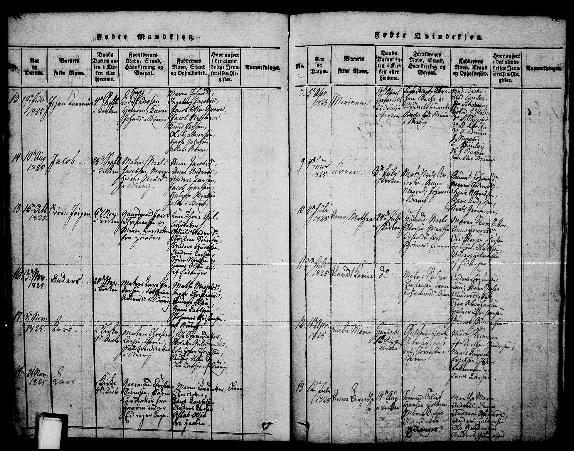 Brevik kirkebøker, SAKO/A-255/F/Fa/L0004: Parish register (official) no. 4, 1814-1846, p. 44