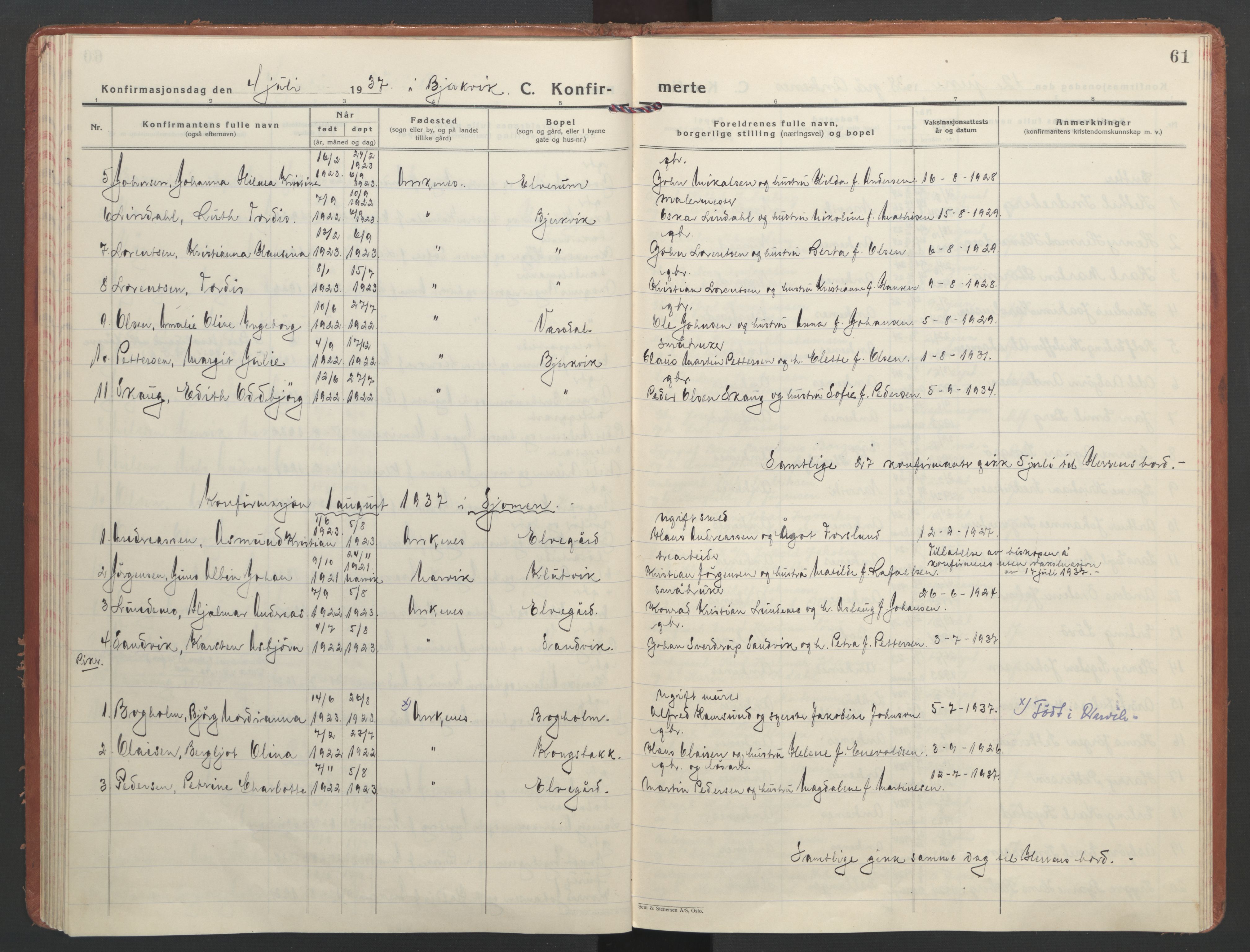 Ministerialprotokoller, klokkerbøker og fødselsregistre - Nordland, AV/SAT-A-1459/866/L0946: Parish register (official) no. 866A09, 1926-1944, p. 61