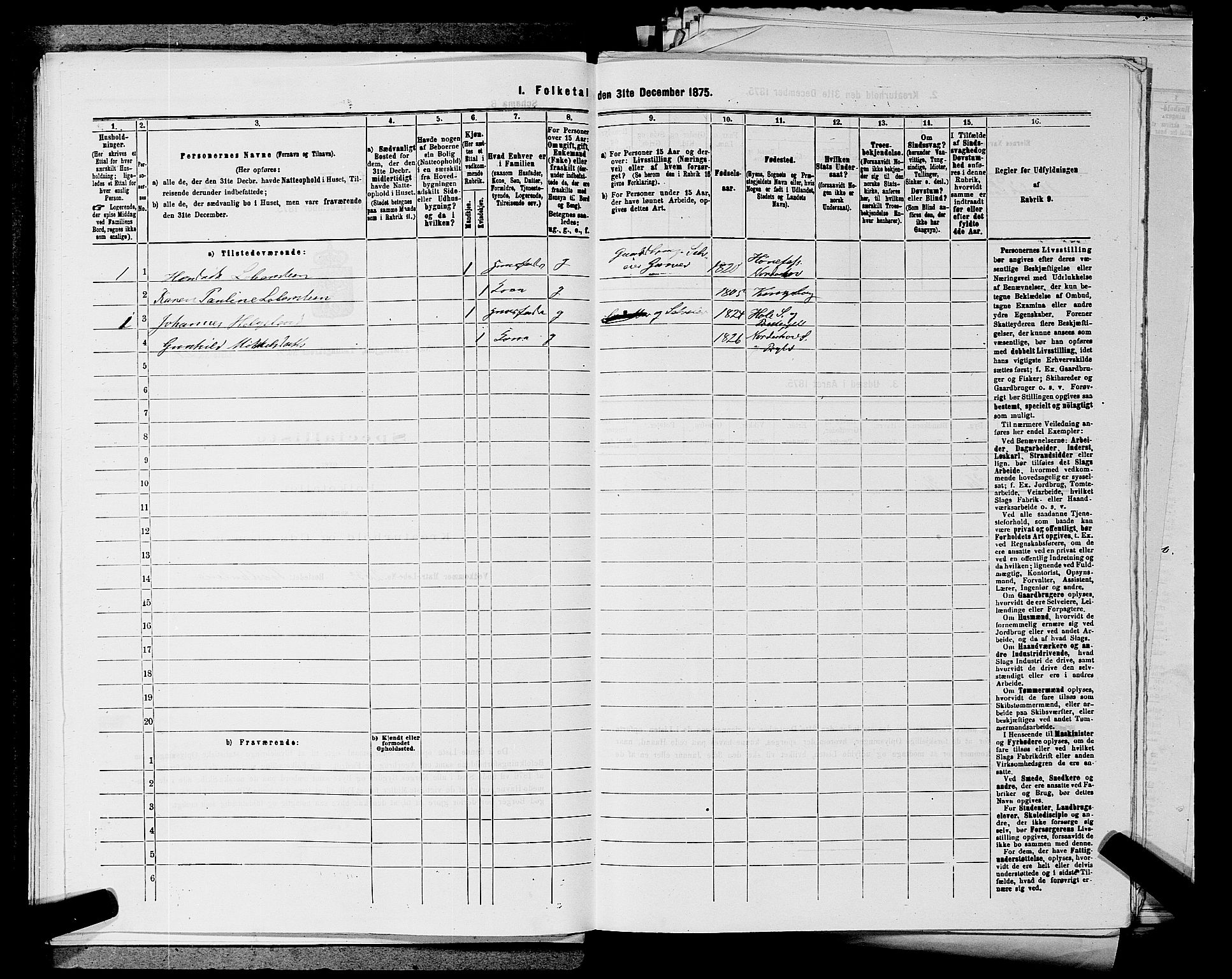 SAKO, 1875 census for 0616P Nes, 1875, p. 252