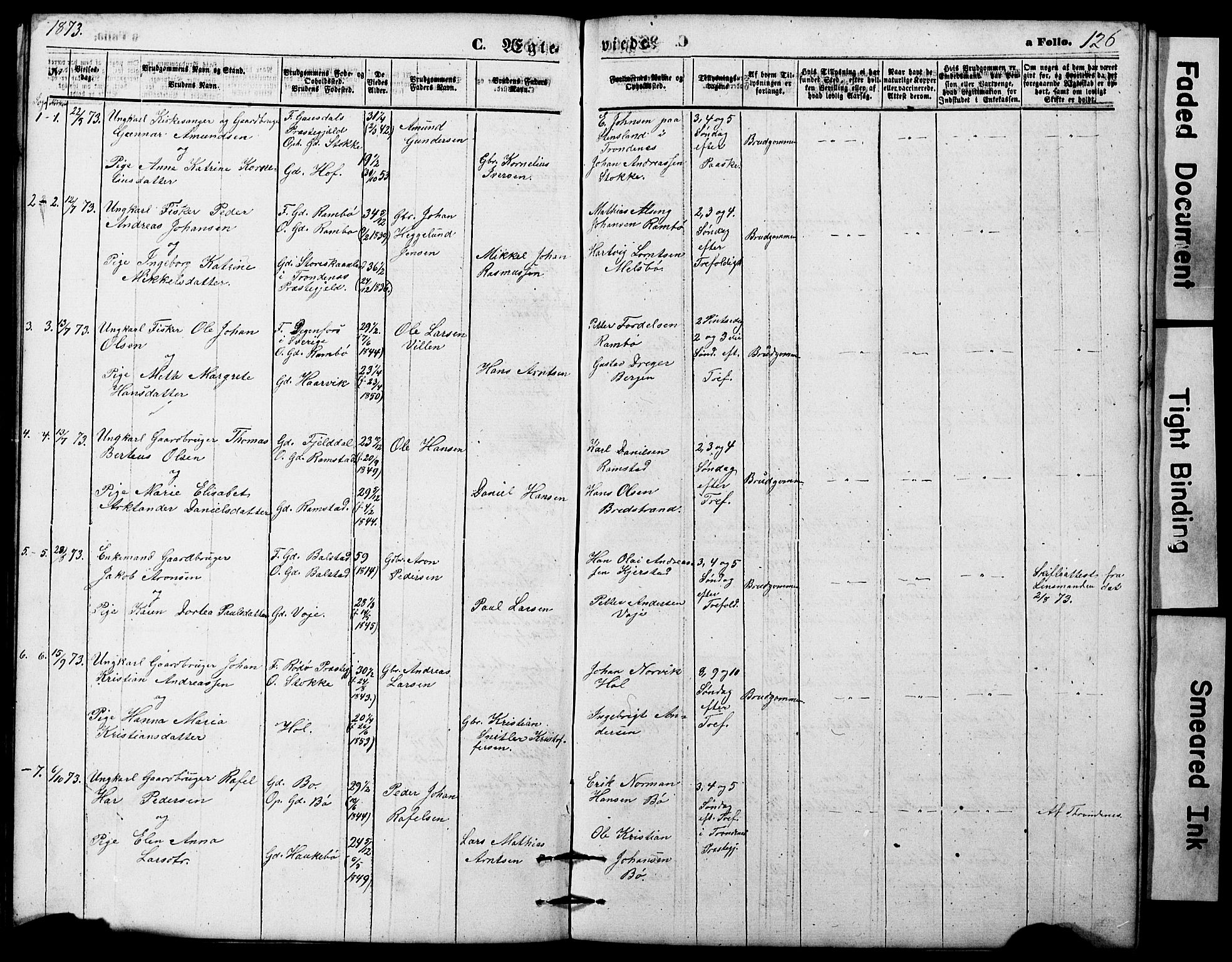 Ministerialprotokoller, klokkerbøker og fødselsregistre - Nordland, AV/SAT-A-1459/865/L0930: Parish register (copy) no. 865C02, 1866-1884, p. 126