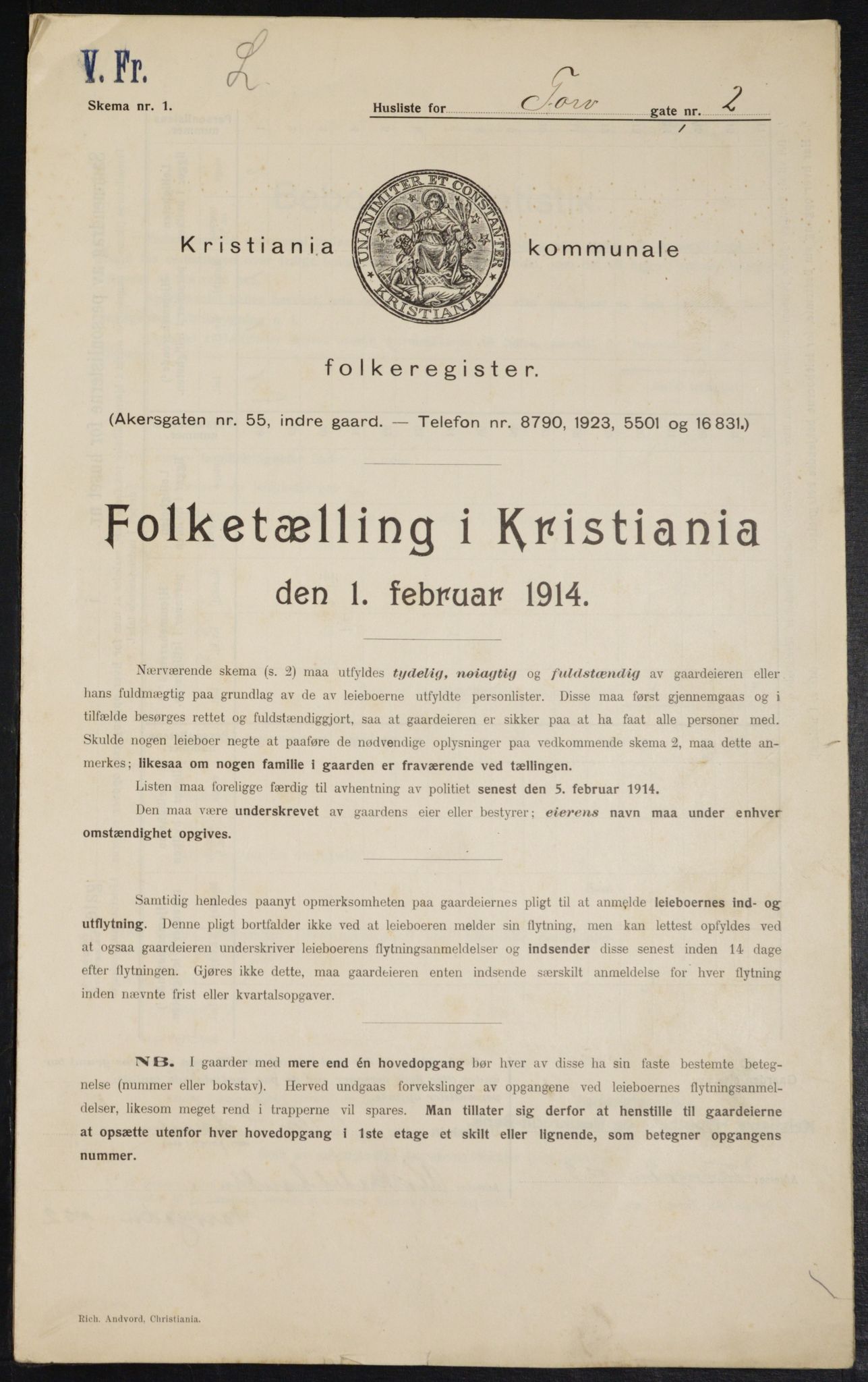 OBA, Municipal Census 1914 for Kristiania, 1914, p. 114739