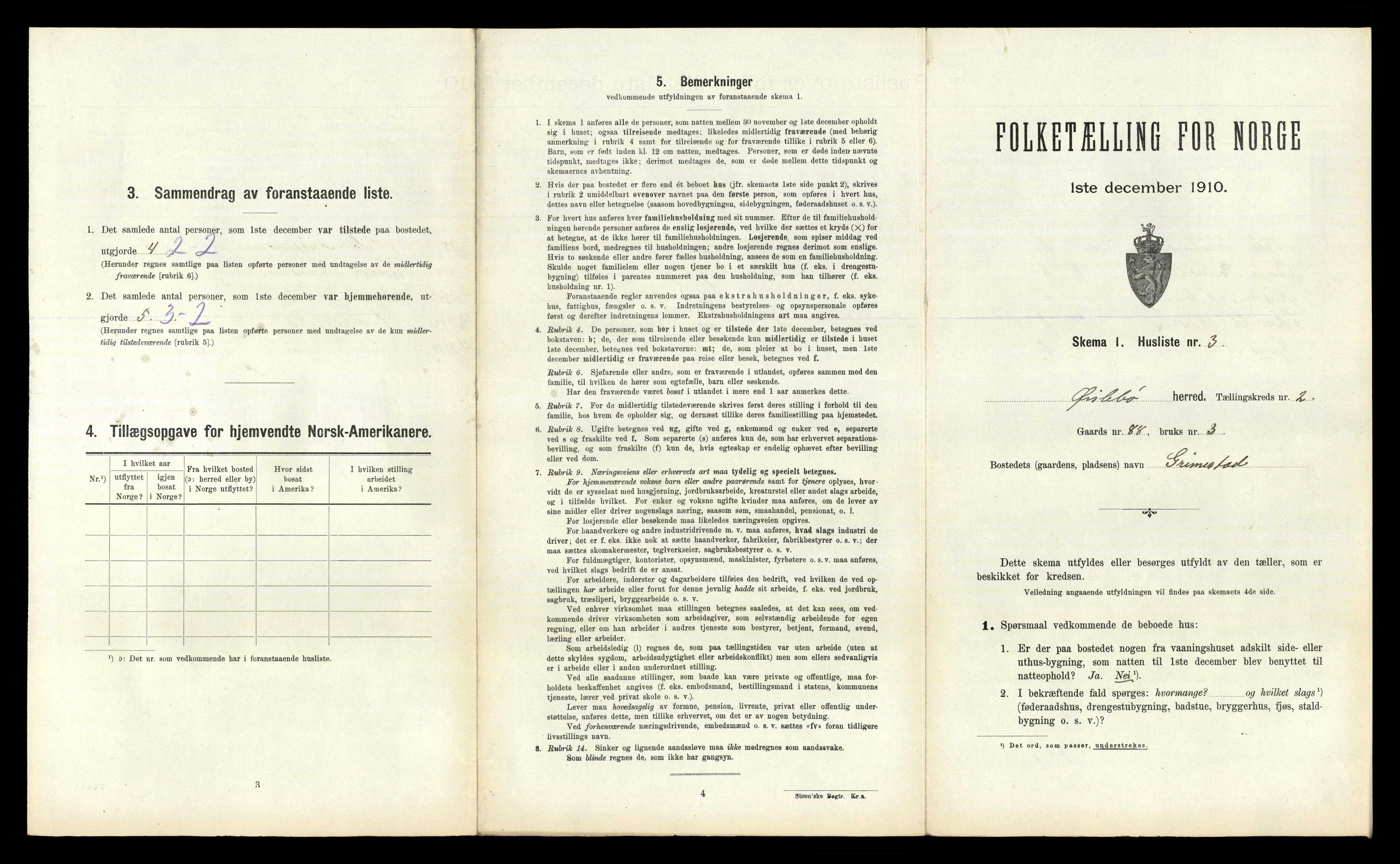 RA, 1910 census for Øyslebø, 1910, p. 200