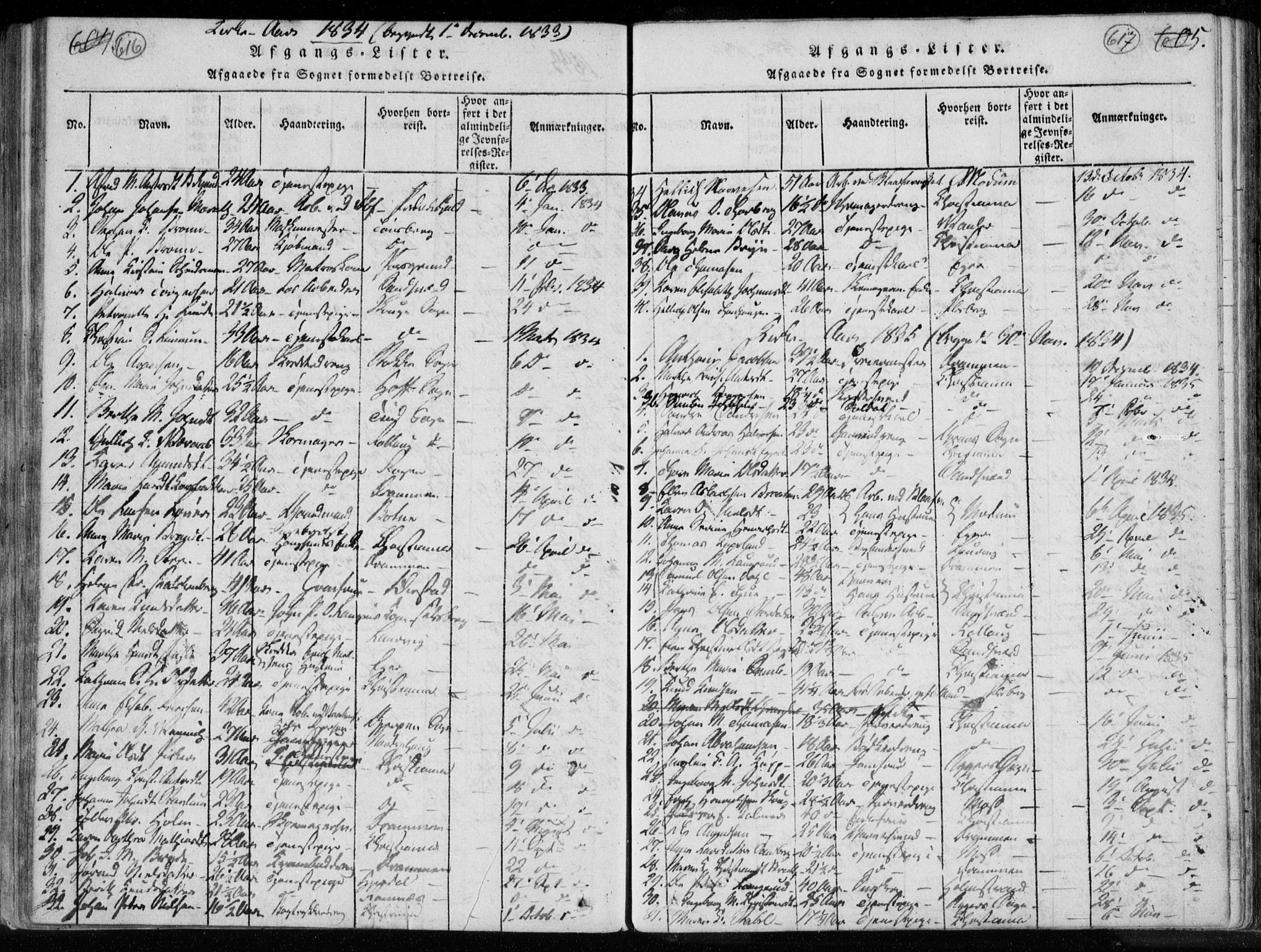 Kongsberg kirkebøker, AV/SAKO-A-22/F/Fa/L0008: Parish register (official) no. I 8, 1816-1839, p. 616-617