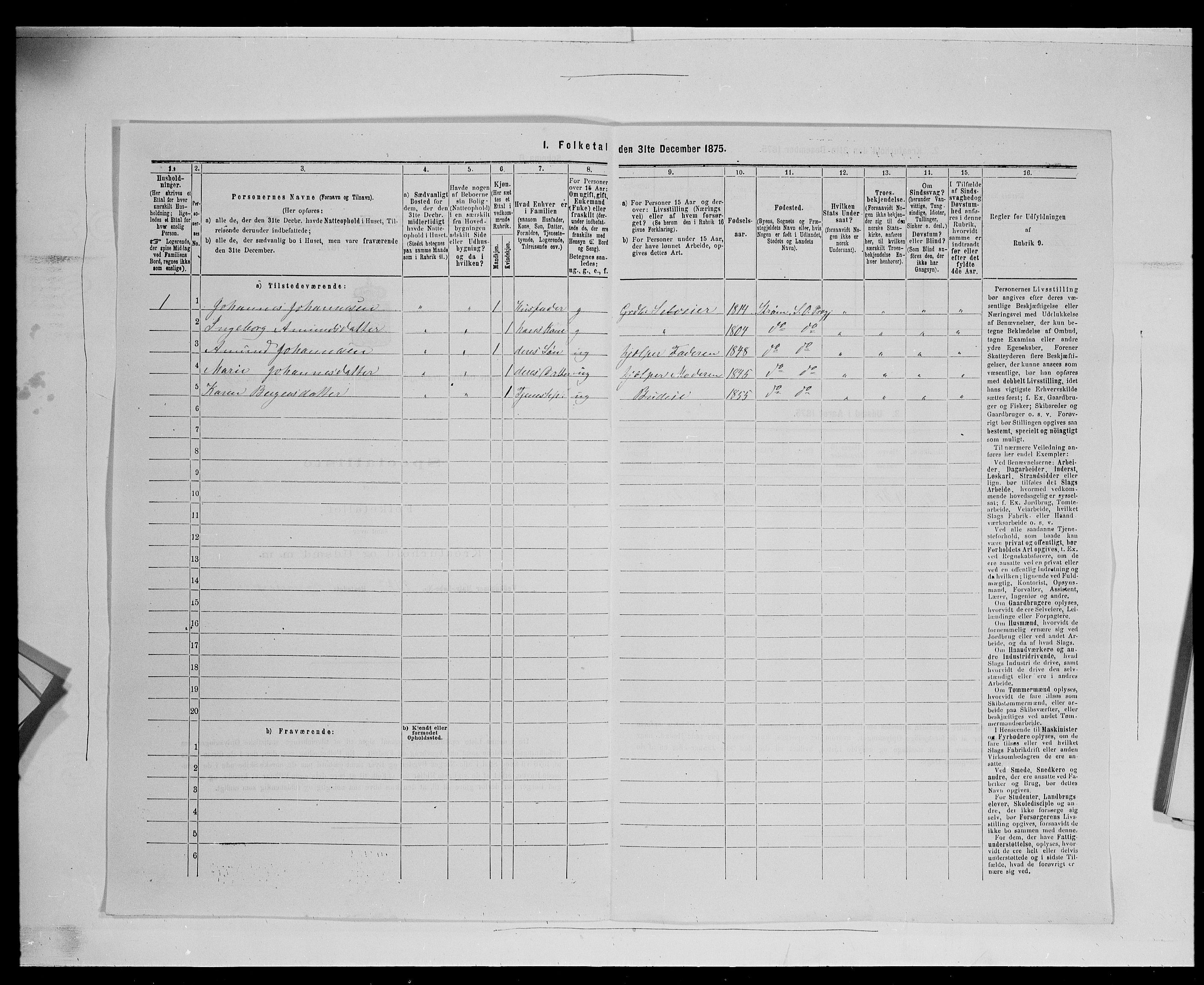 SAH, 1875 census for 0419P Sør-Odal, 1875, p. 192