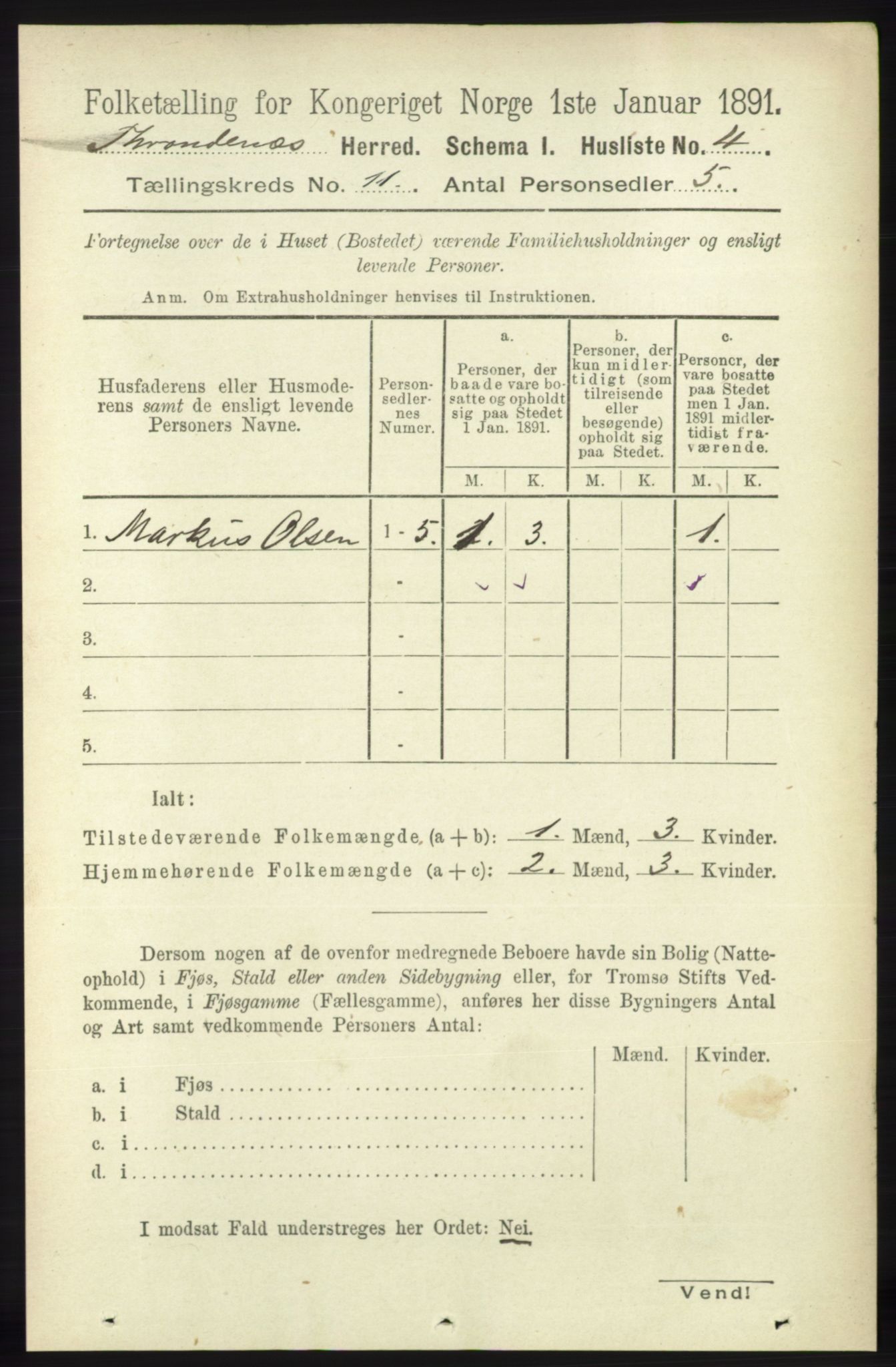 RA, 1891 census for 1914 Trondenes, 1891, p. 7926