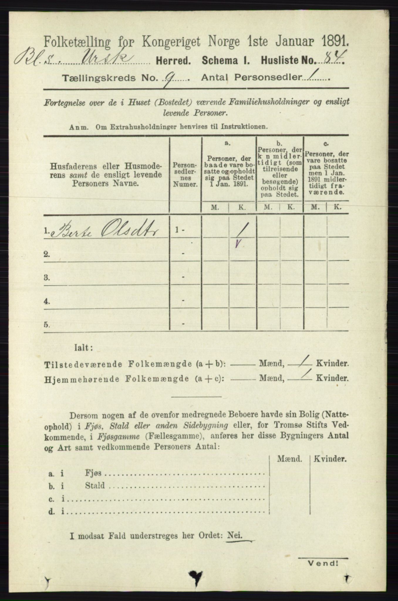 RA, 1891 census for 0224 Aurskog, 1891, p. 4503