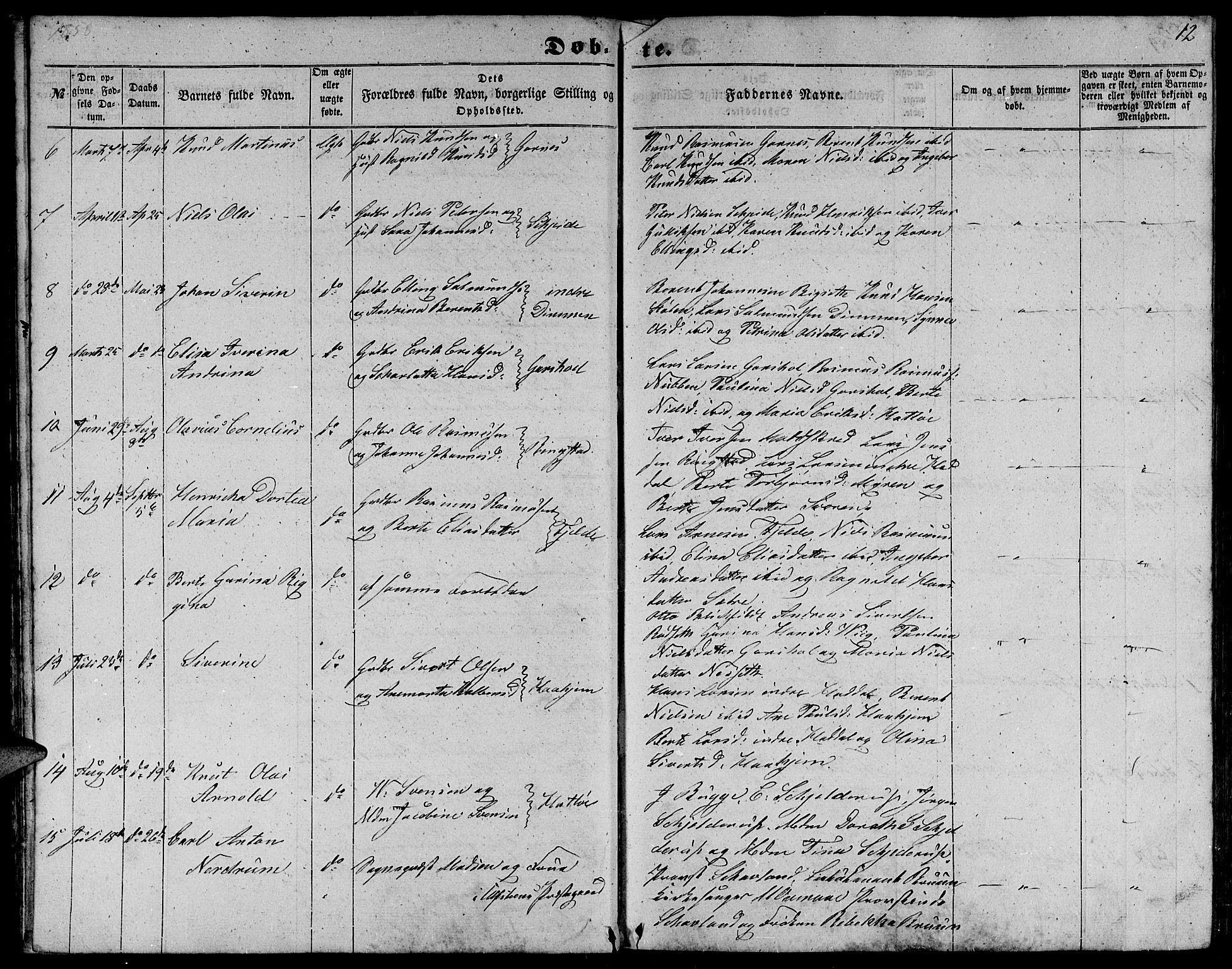 Ministerialprotokoller, klokkerbøker og fødselsregistre - Møre og Romsdal, AV/SAT-A-1454/509/L0111: Parish register (copy) no. 509C01, 1854-1882, p. 12