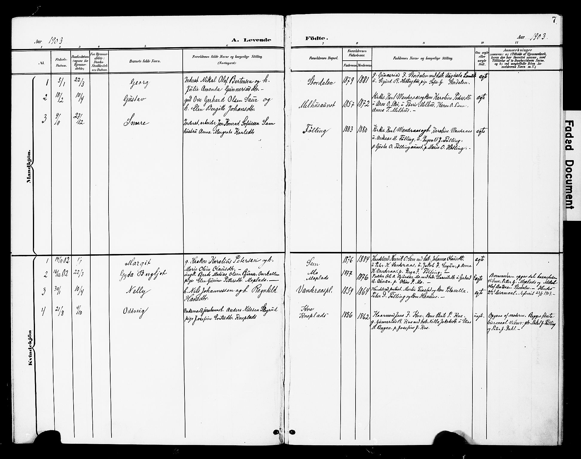 Ministerialprotokoller, klokkerbøker og fødselsregistre - Nord-Trøndelag, SAT/A-1458/748/L0464: Parish register (official) no. 748A01, 1900-1908, p. 7