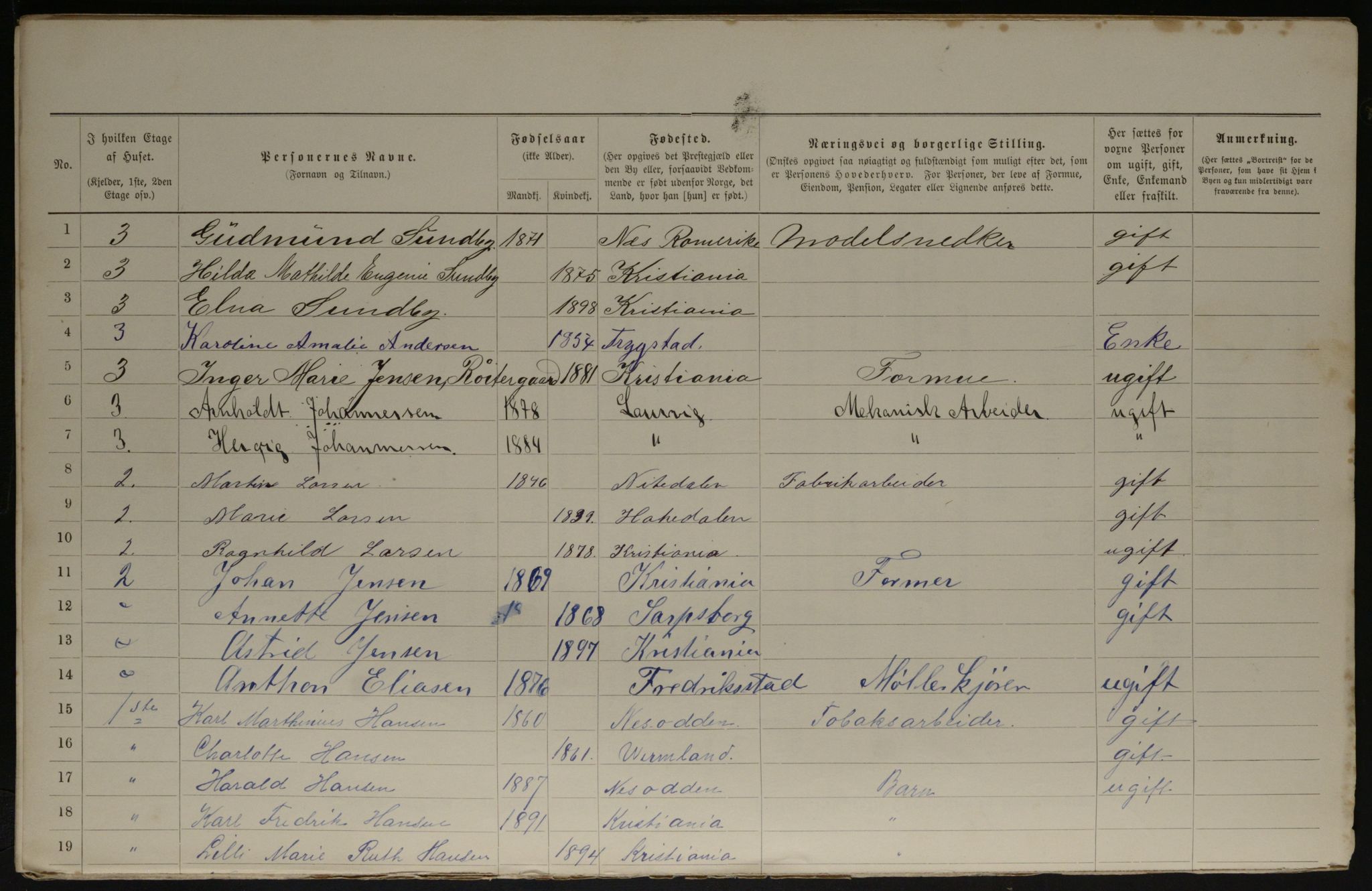 OBA, Municipal Census 1901 for Kristiania, 1901, p. 17582