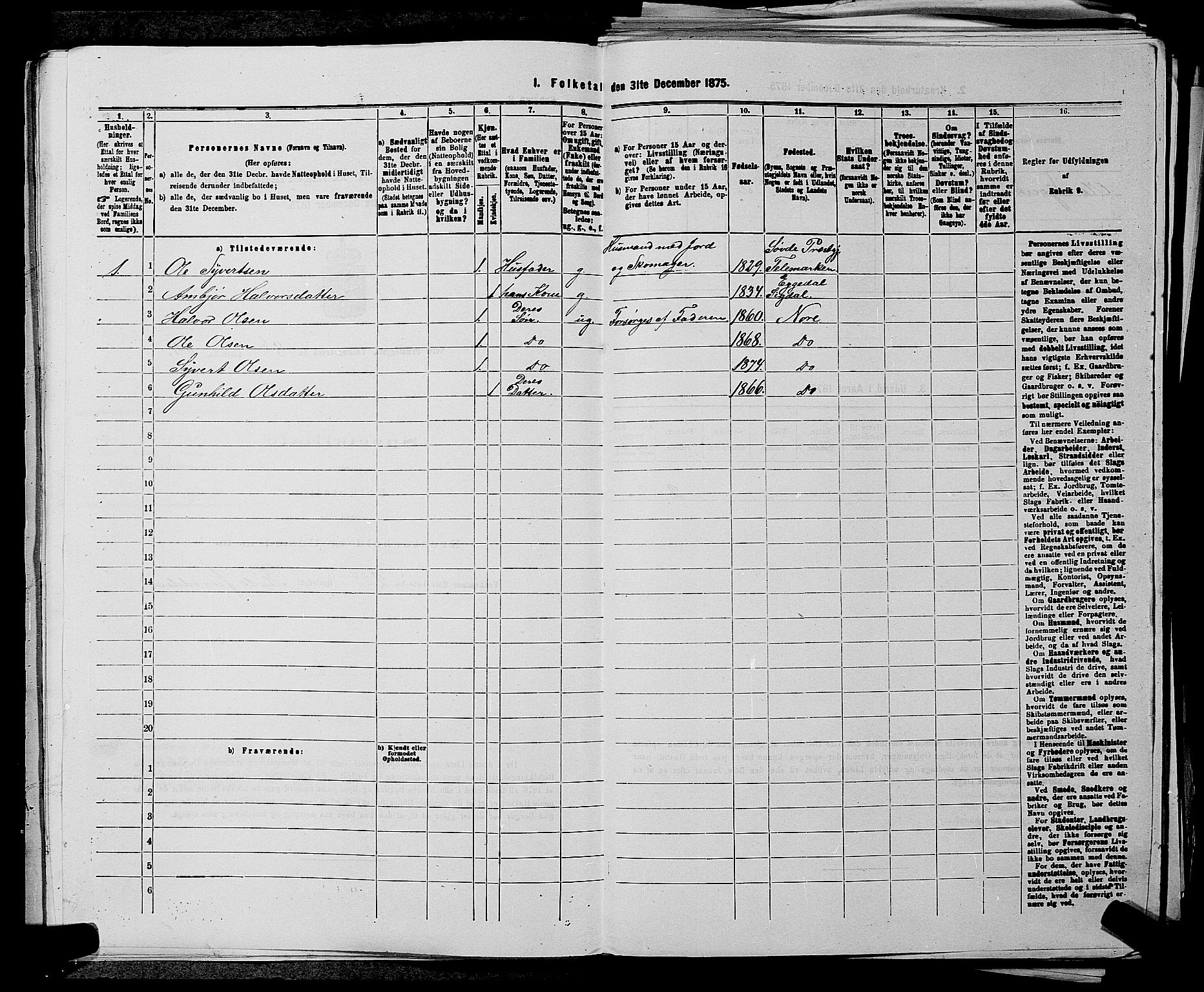 SAKO, 1875 census for 0633P Nore, 1875, p. 1010