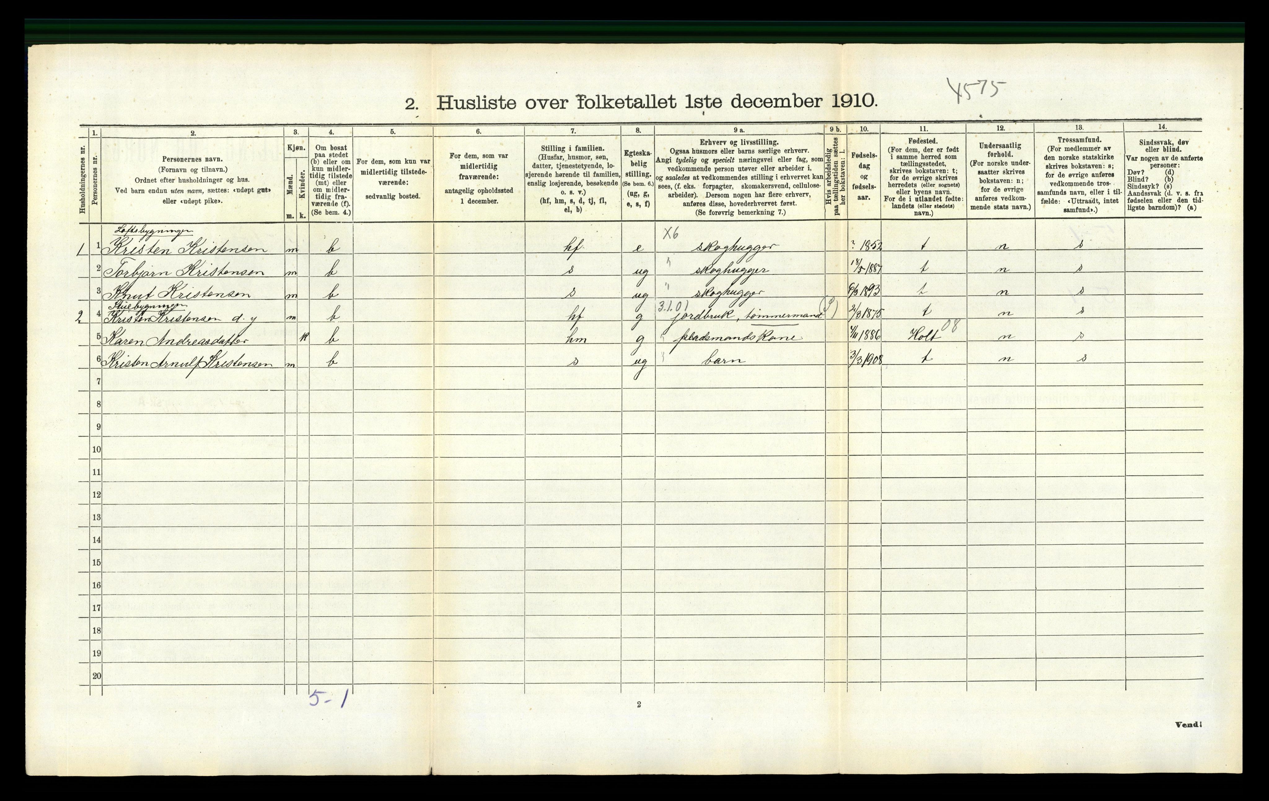 RA, 1910 census for Froland, 1910, p. 181