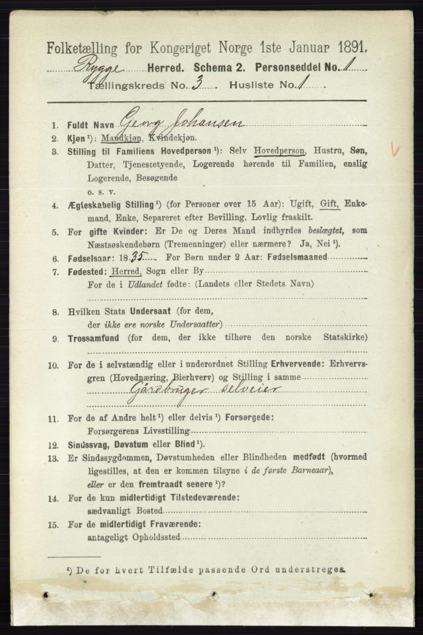 RA, 1891 census for 0136 Rygge, 1891, p. 1668