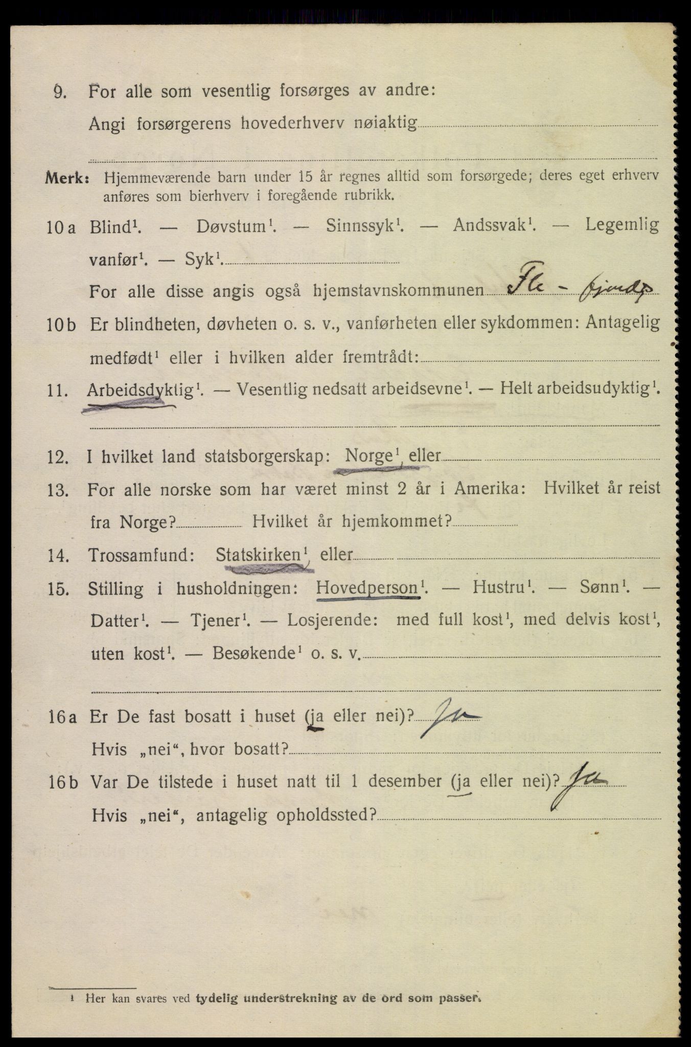 SAK, 1920 census for Flekkefjord, 1920, p. 5855