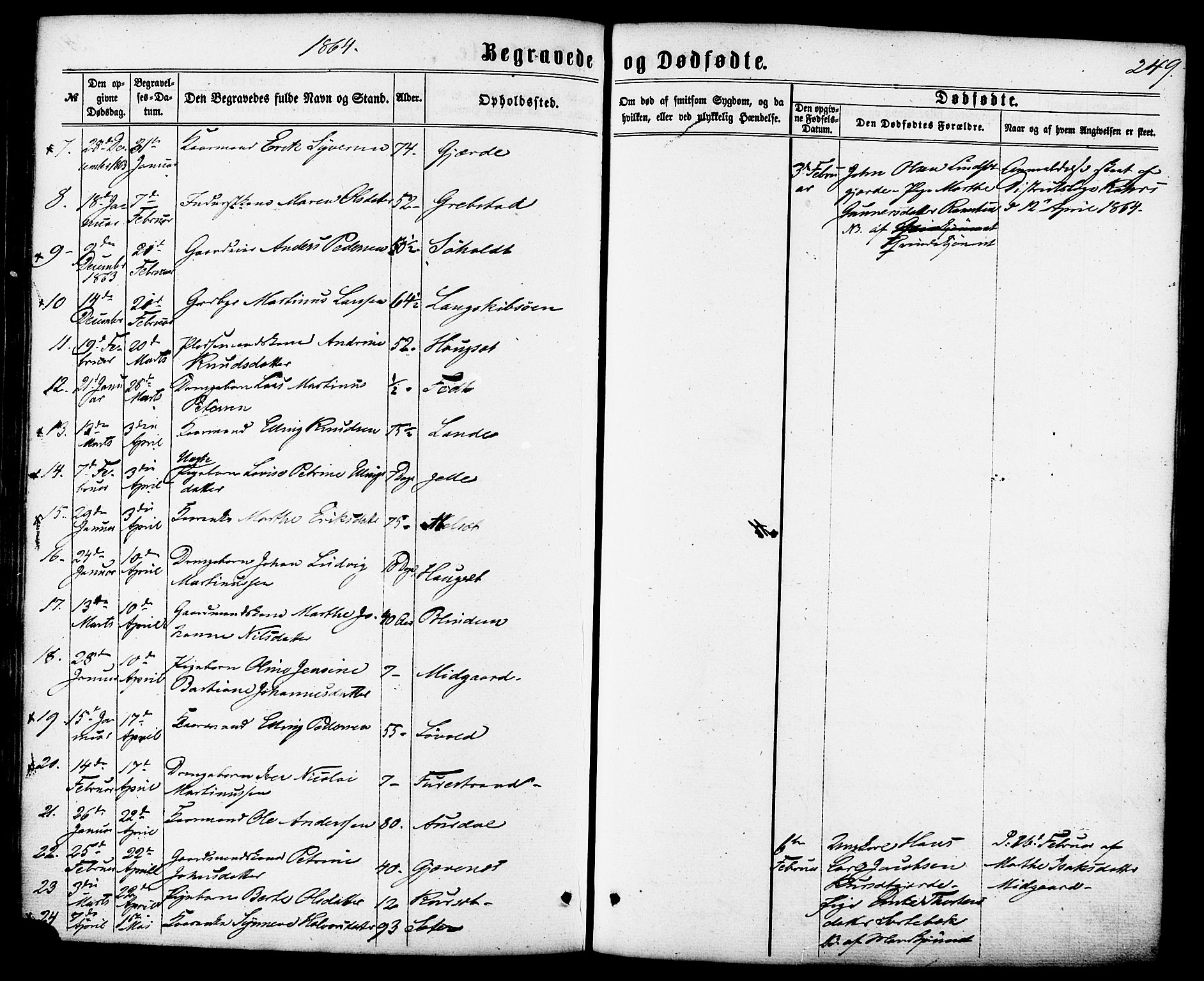 Ministerialprotokoller, klokkerbøker og fødselsregistre - Møre og Romsdal, AV/SAT-A-1454/522/L0314: Parish register (official) no. 522A09, 1863-1877, p. 249