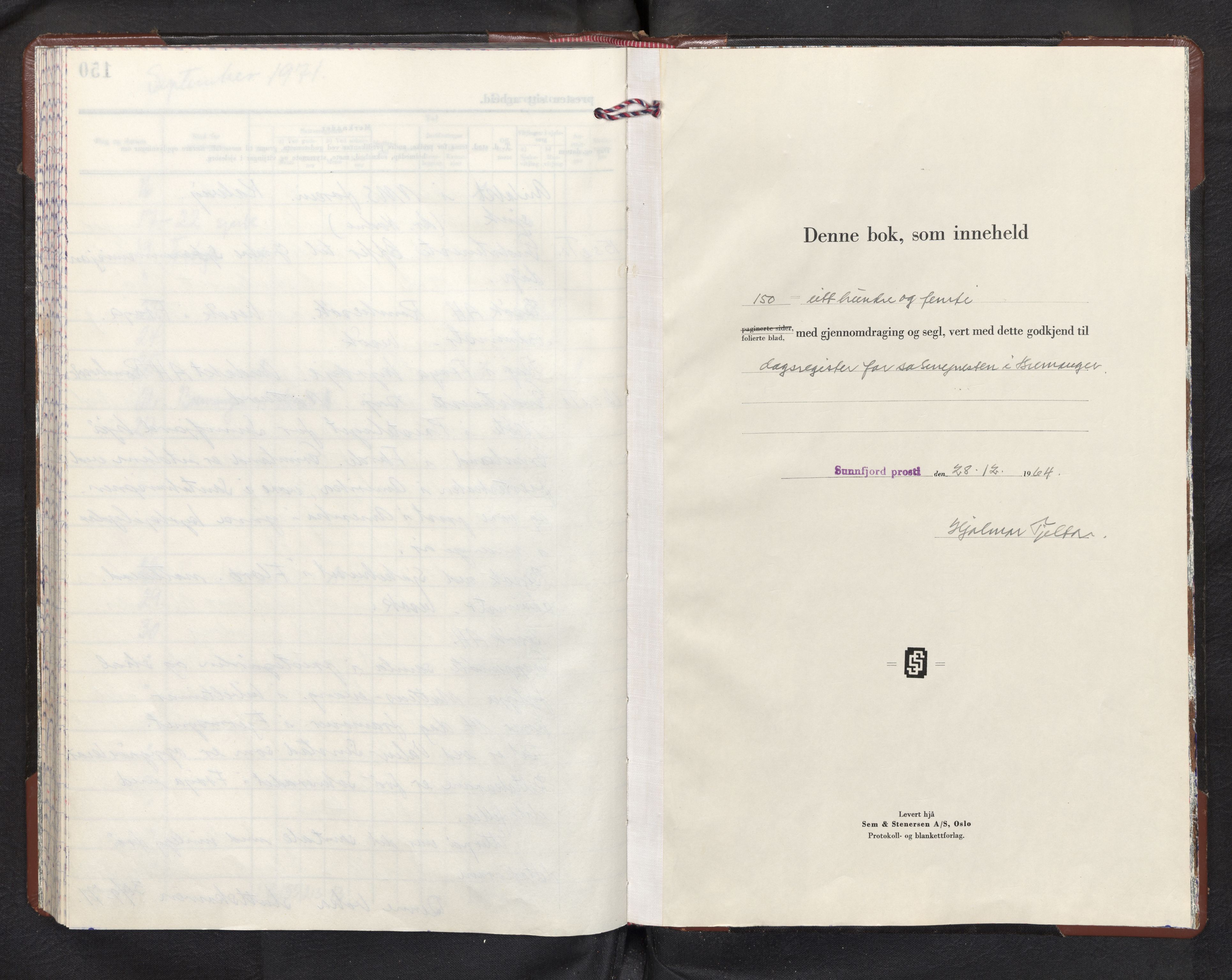 Bremanger sokneprestembete, AV/SAB-A-82201/H/Haa/Haad/L0003: Diary records no. D 3, 1965-1971, p. 150b-151a