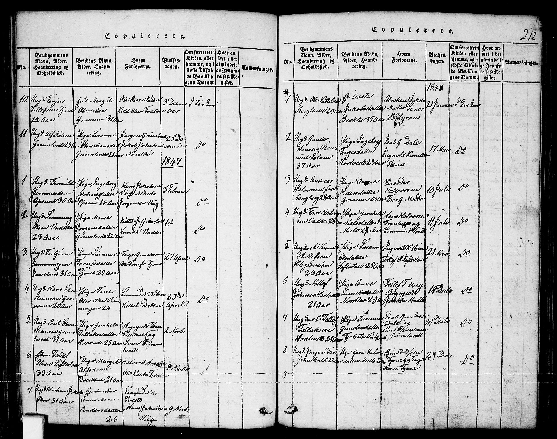 Nissedal kirkebøker, SAKO/A-288/G/Ga/L0001: Parish register (copy) no. I 1, 1814-1860, p. 212