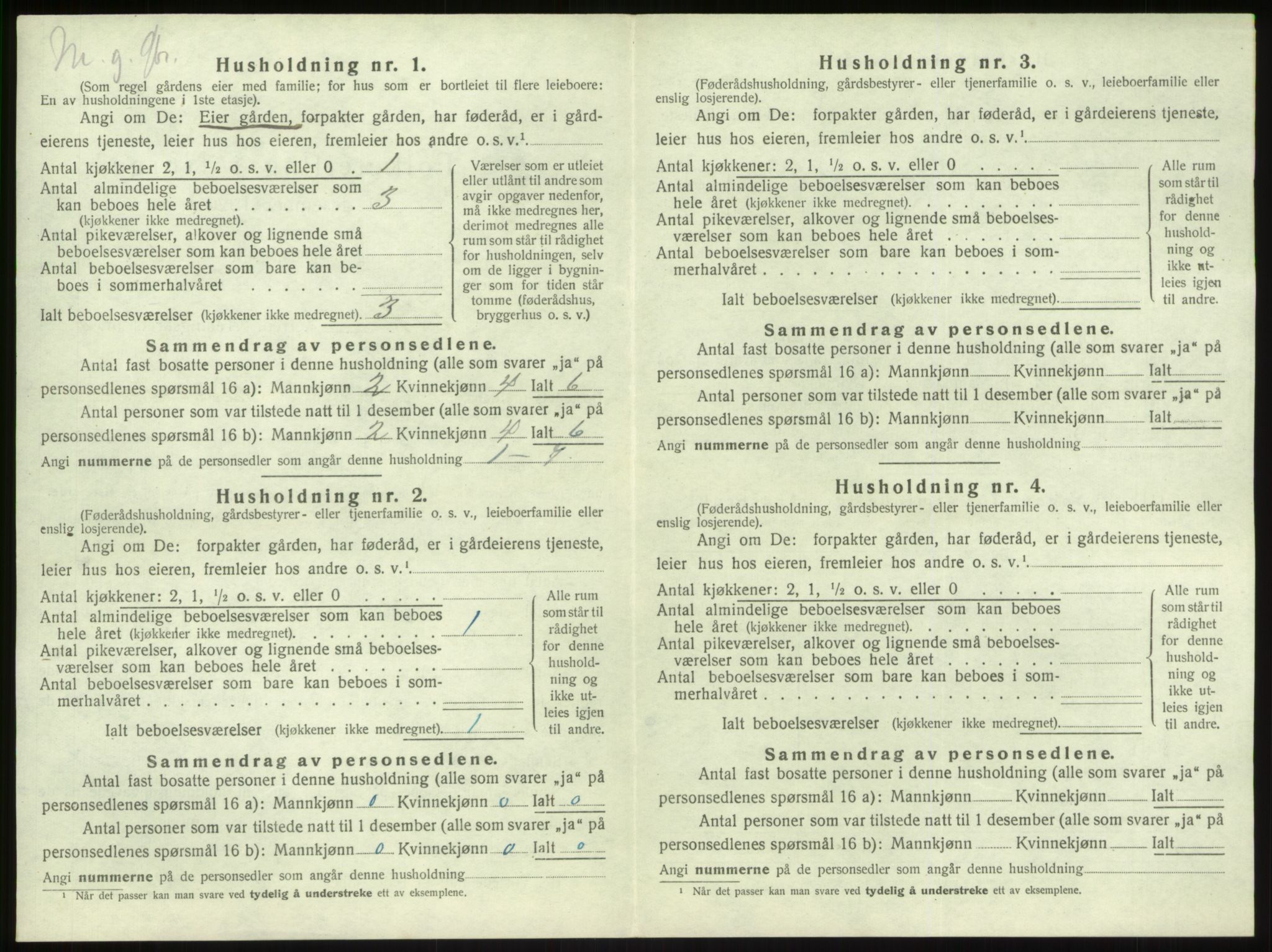 SAB, 1920 census for Vik, 1920, p. 747