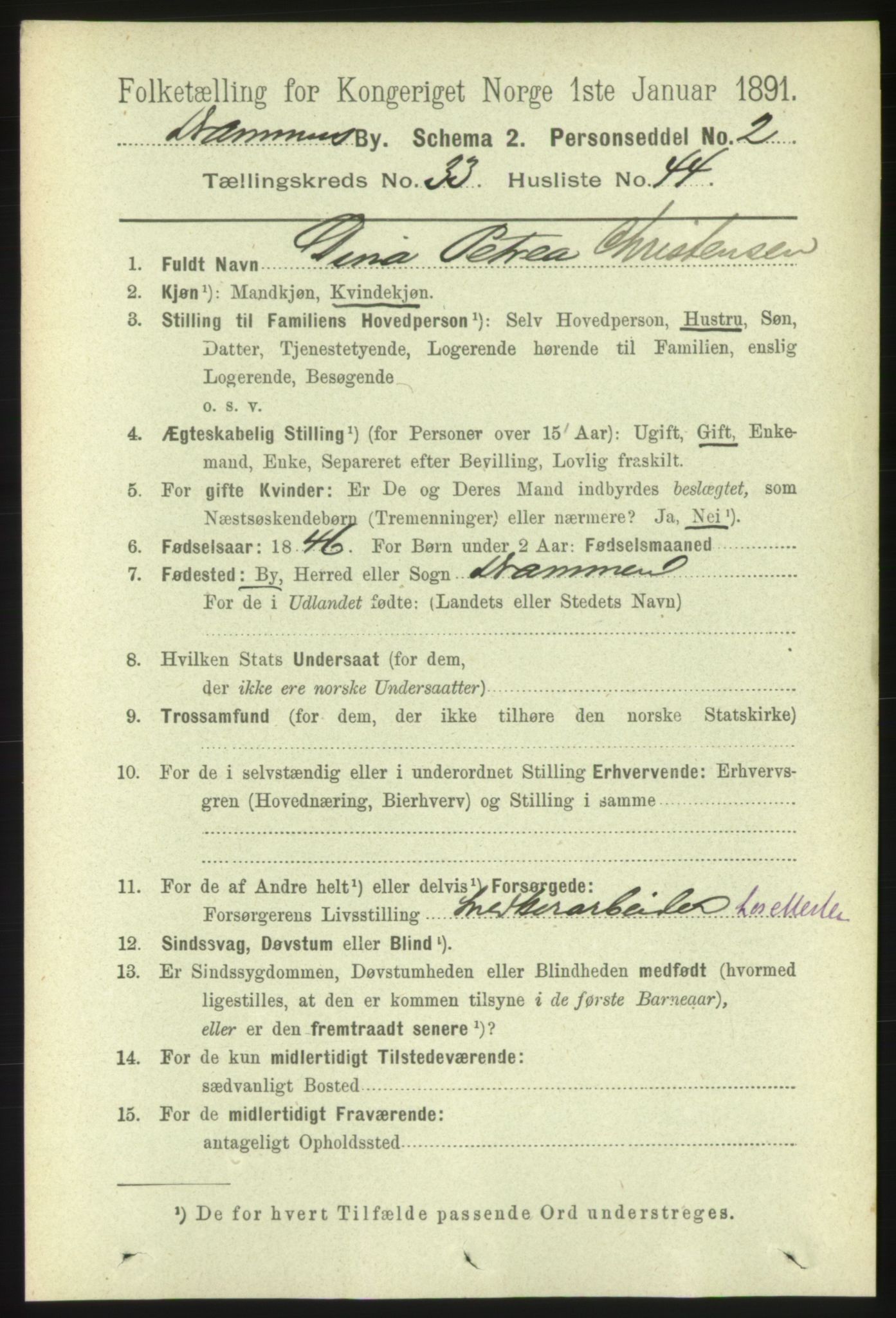 RA, 1891 census for 0602 Drammen, 1891, p. 20511