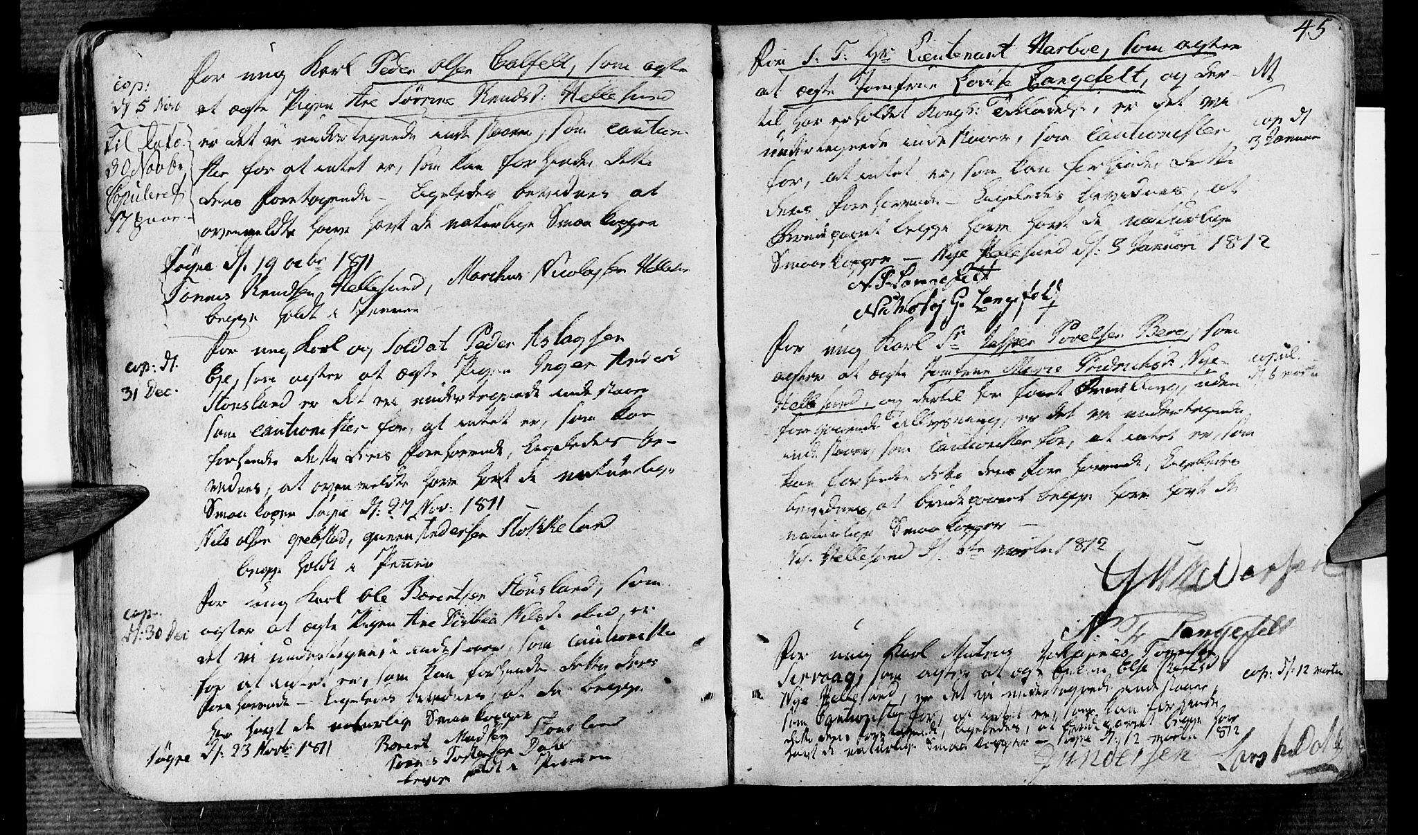 Søgne sokneprestkontor, SAK/1111-0037/F/Fa/Fab/L0007: Parish register (official) no. A 7, 1791-1851, p. 45