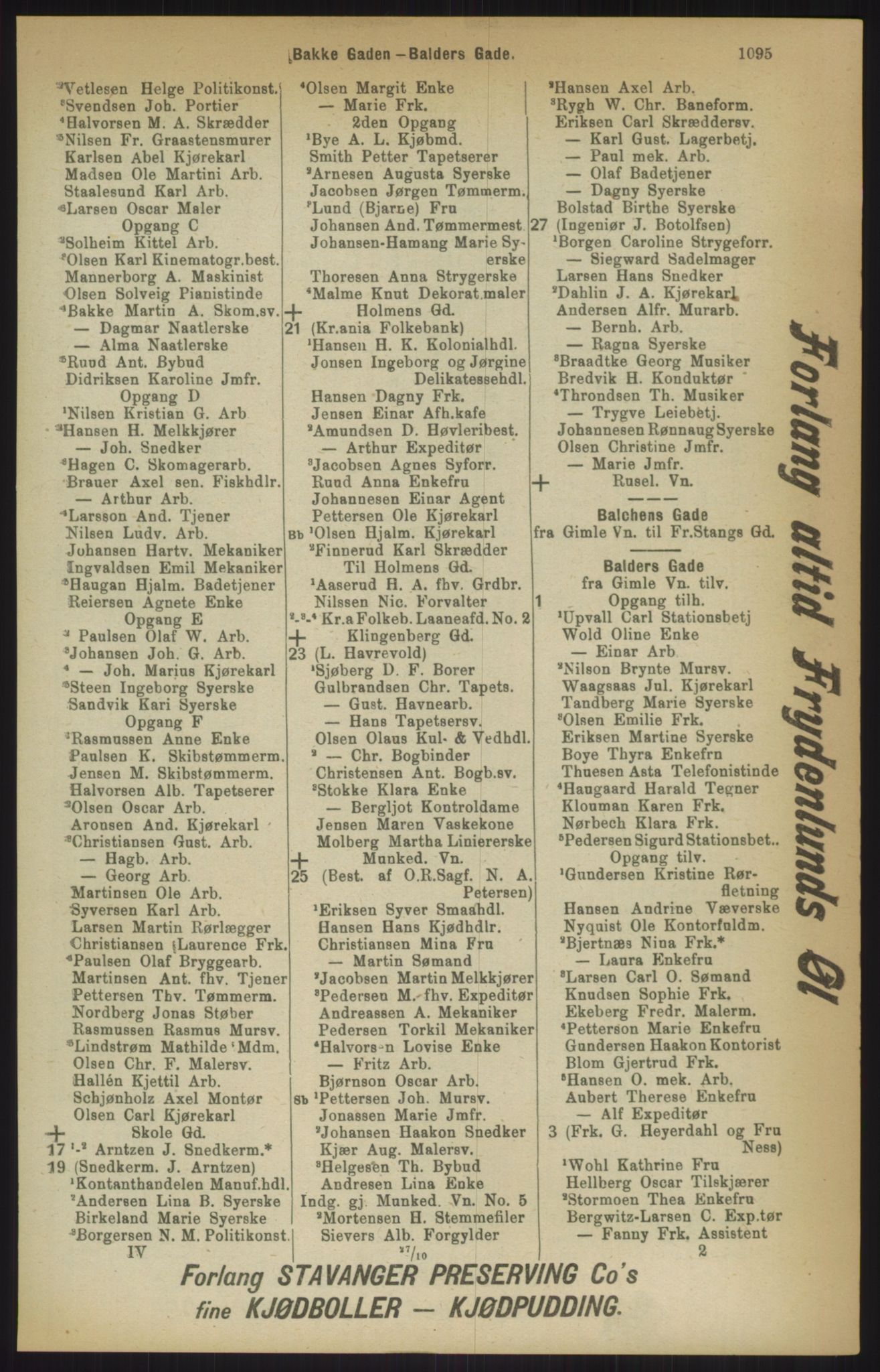 Kristiania/Oslo adressebok, PUBL/-, 1911, p. 1095