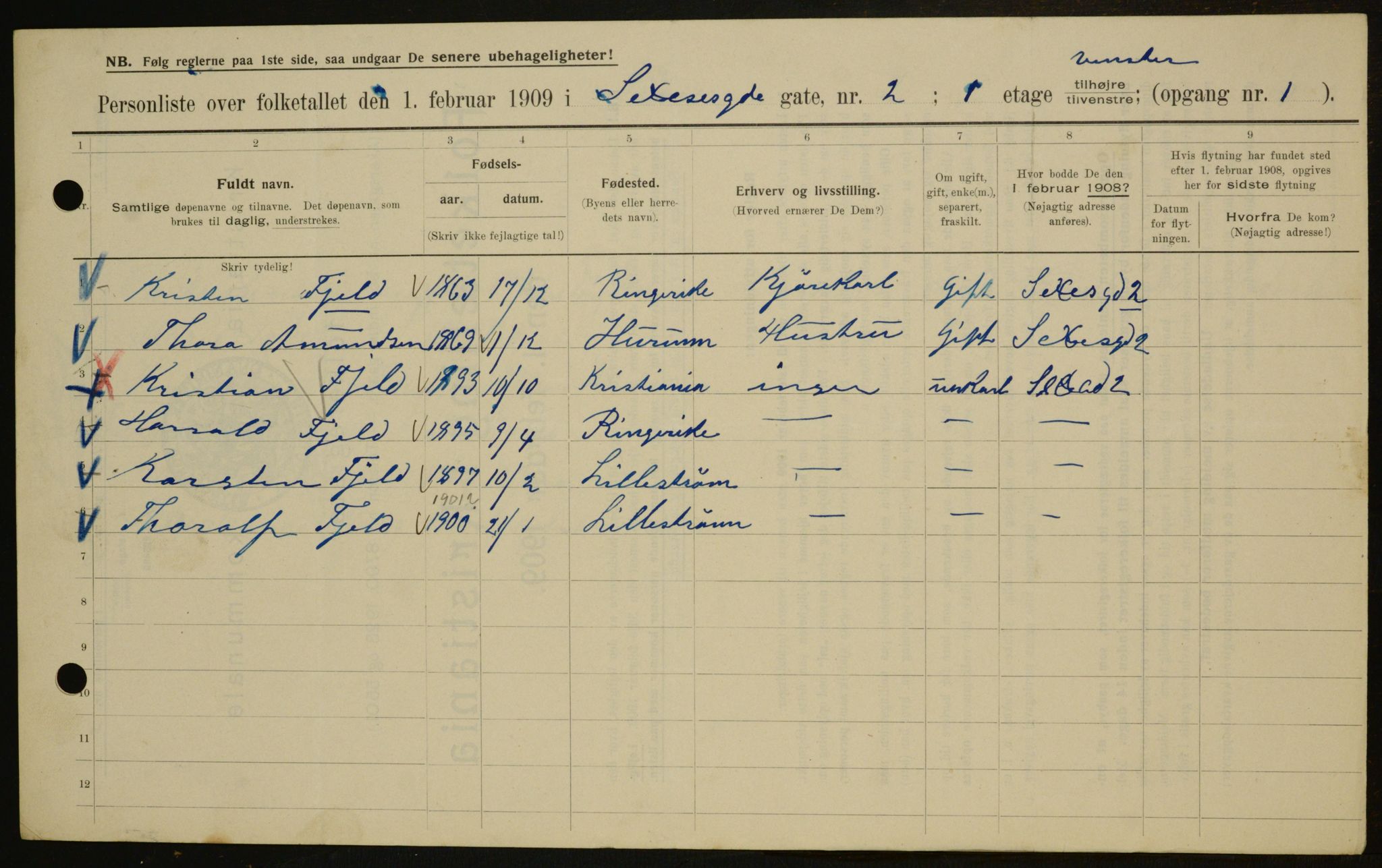 OBA, Municipal Census 1909 for Kristiania, 1909, p. 85926