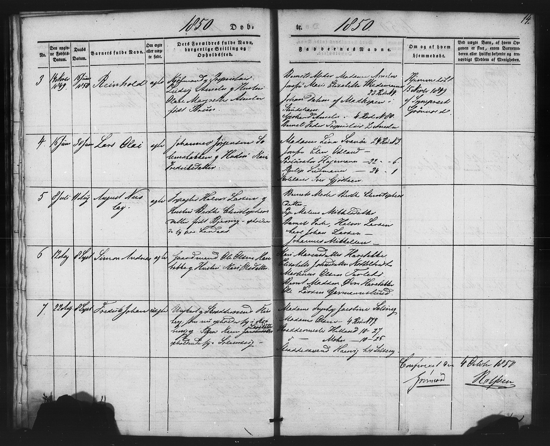 St. Jørgens hospital og Årstad sokneprestembete, AV/SAB-A-99934: Parish register (copy) no. A 2, 1843-1863, p. 14