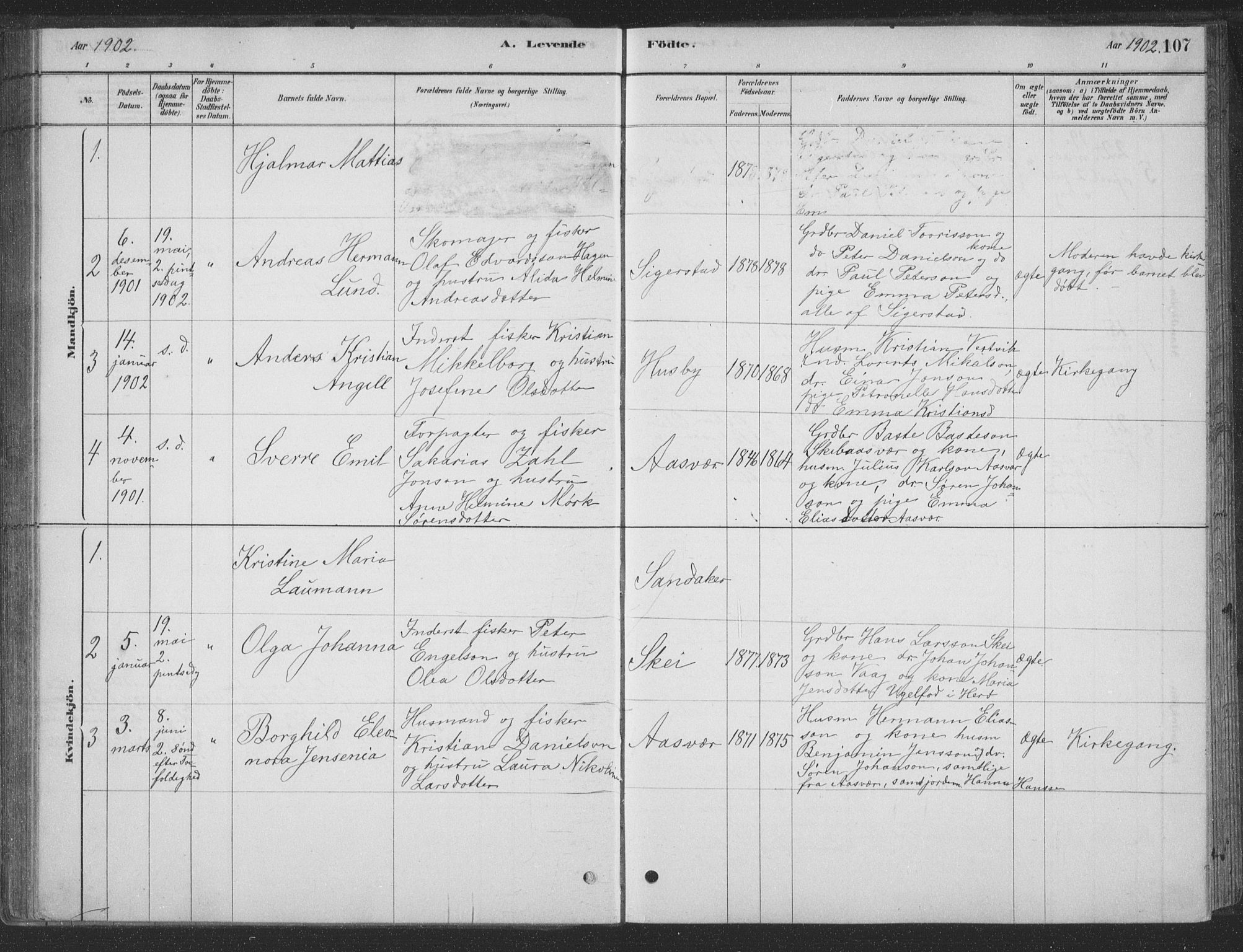 Ministerialprotokoller, klokkerbøker og fødselsregistre - Nordland, AV/SAT-A-1459/835/L0532: Parish register (copy) no. 835C04, 1880-1905, p. 107