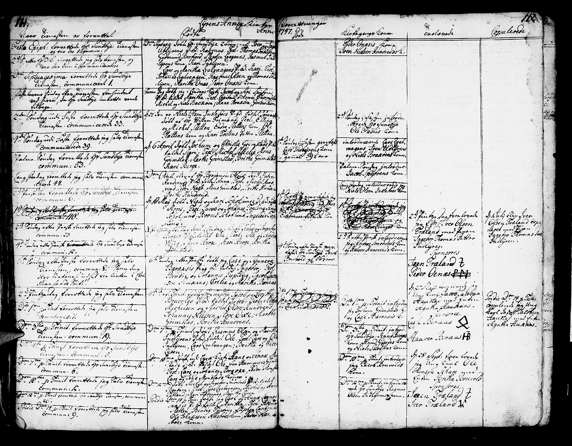 Lindås Sokneprestembete, SAB/A-76701/H/Haa: Parish register (official) no. A 2, 1740-1748, p. 111-112