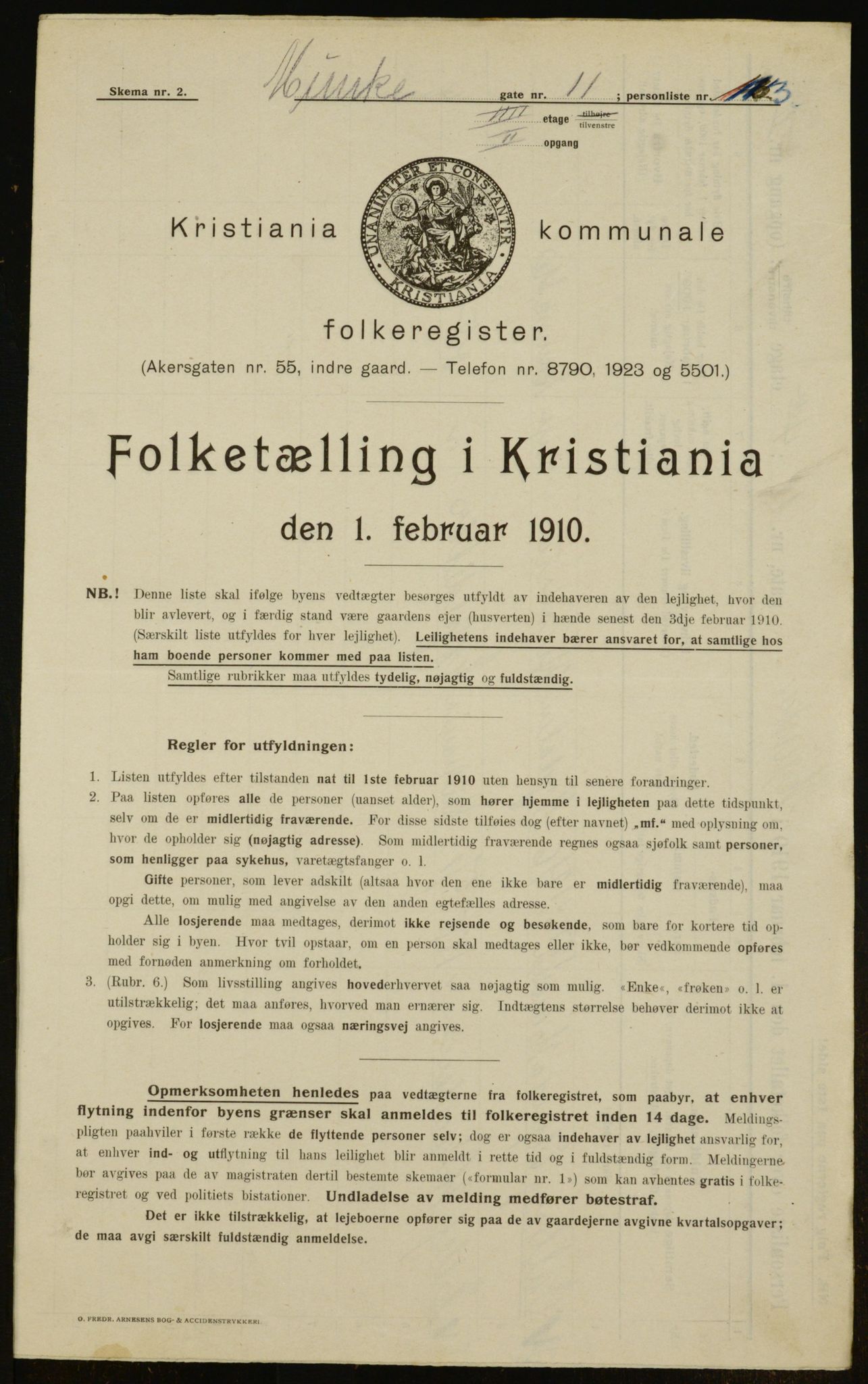 OBA, Municipal Census 1910 for Kristiania, 1910, p. 65740