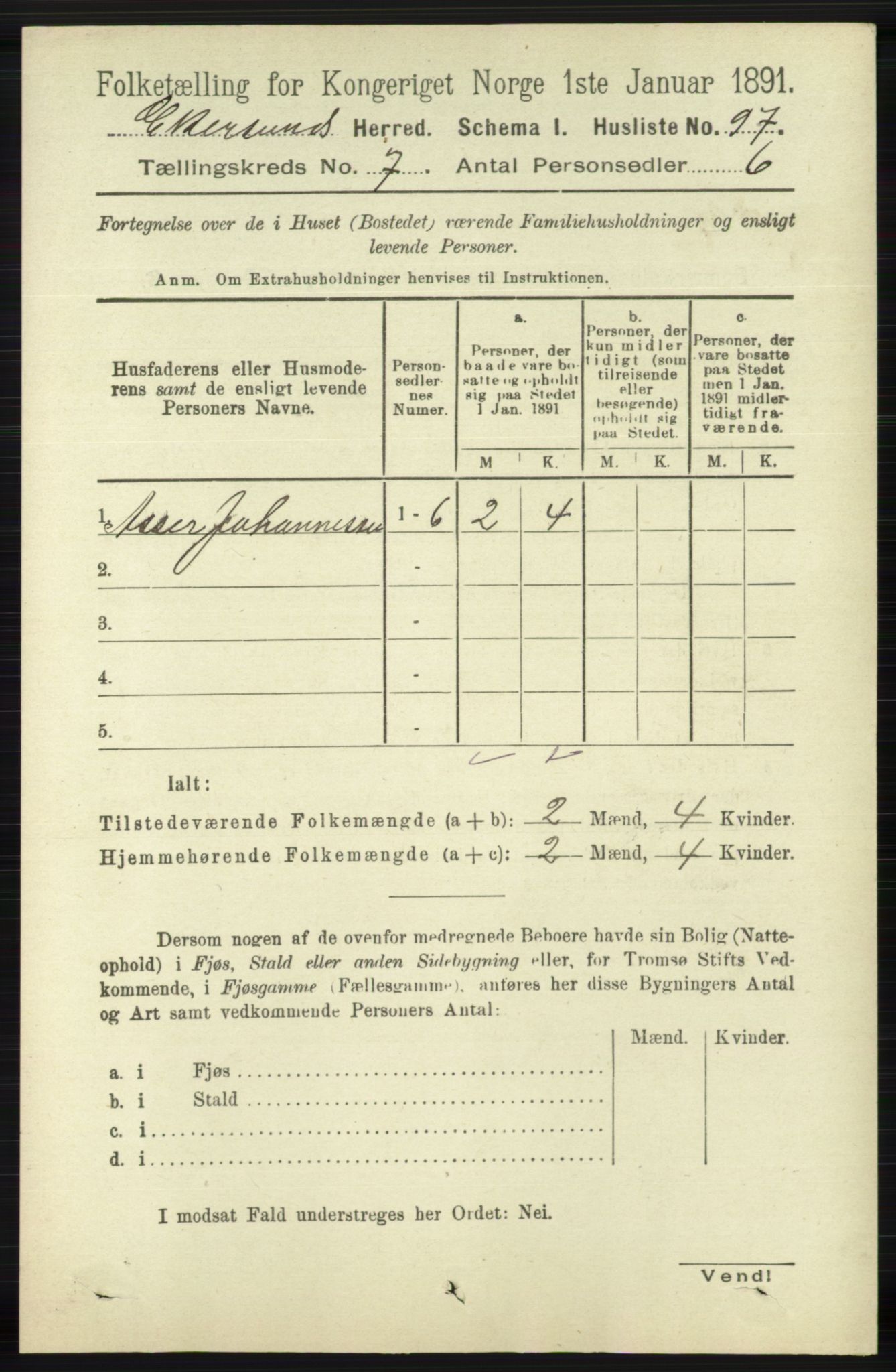 RA, 1891 census for 1116 Eigersund herred, 1891, p. 2822