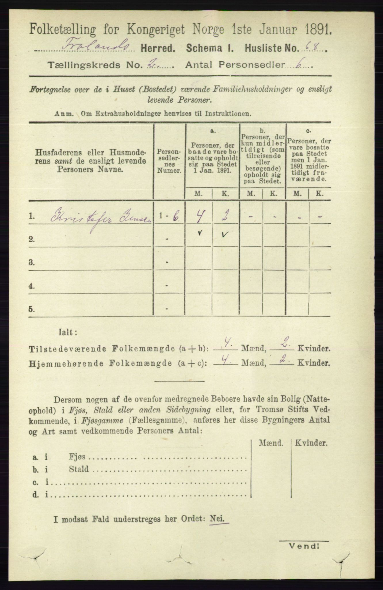 RA, 1891 census for 0919 Froland, 1891, p. 471