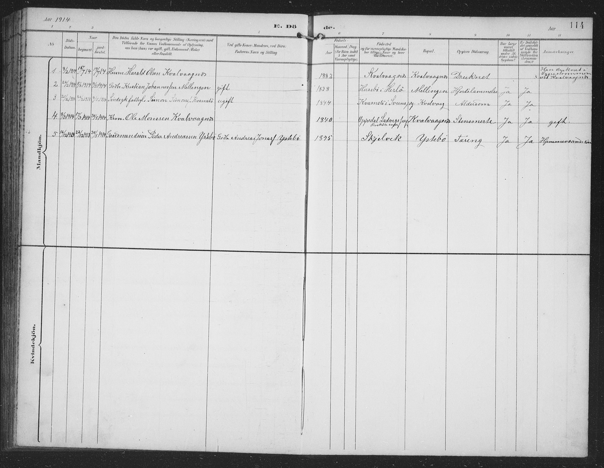 Alversund Sokneprestembete, SAB/A-73901/H/Ha/Hab: Parish register (copy) no. B 4, 1897-1914, p. 114