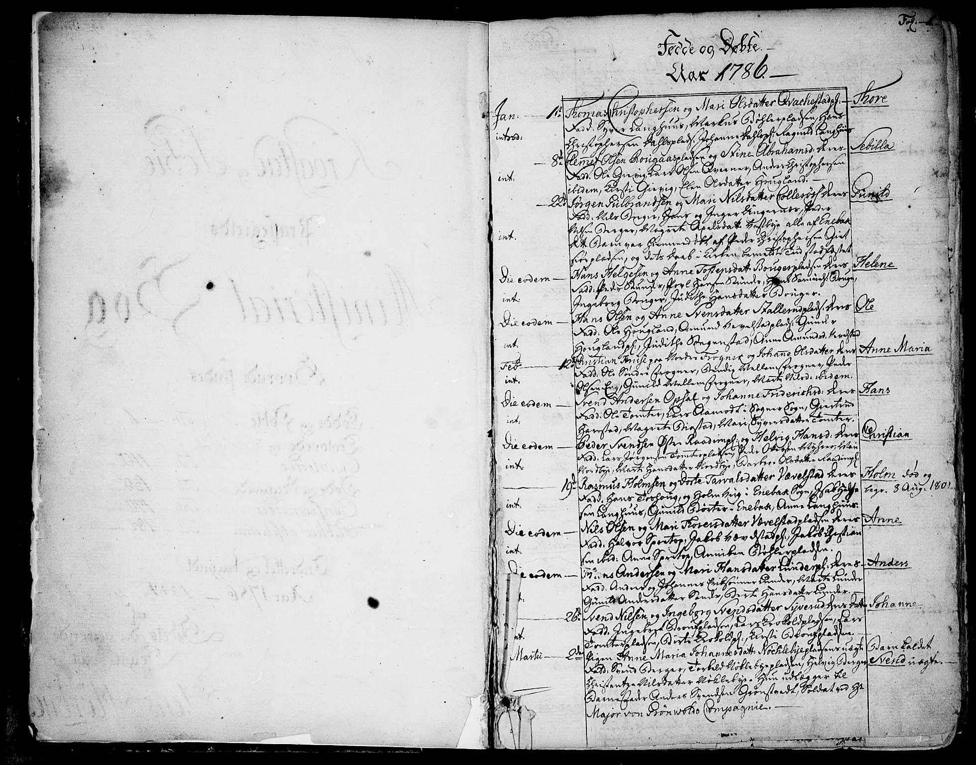Kråkstad prestekontor Kirkebøker, SAO/A-10125a/F/Fa/L0002: Parish register (official) no. I 2, 1786-1814, p. 1