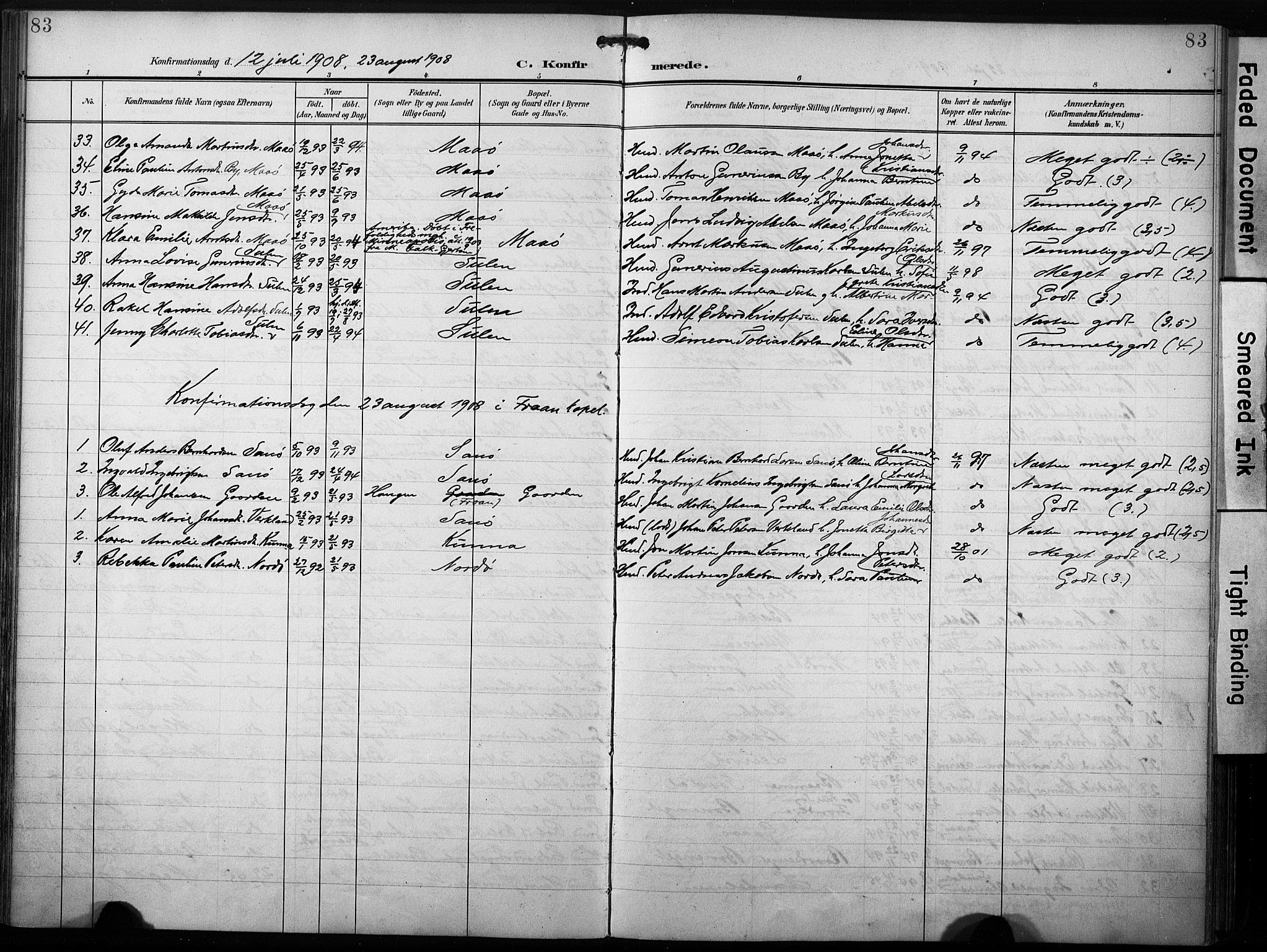 Ministerialprotokoller, klokkerbøker og fødselsregistre - Sør-Trøndelag, SAT/A-1456/640/L0580: Parish register (official) no. 640A05, 1902-1910, p. 83