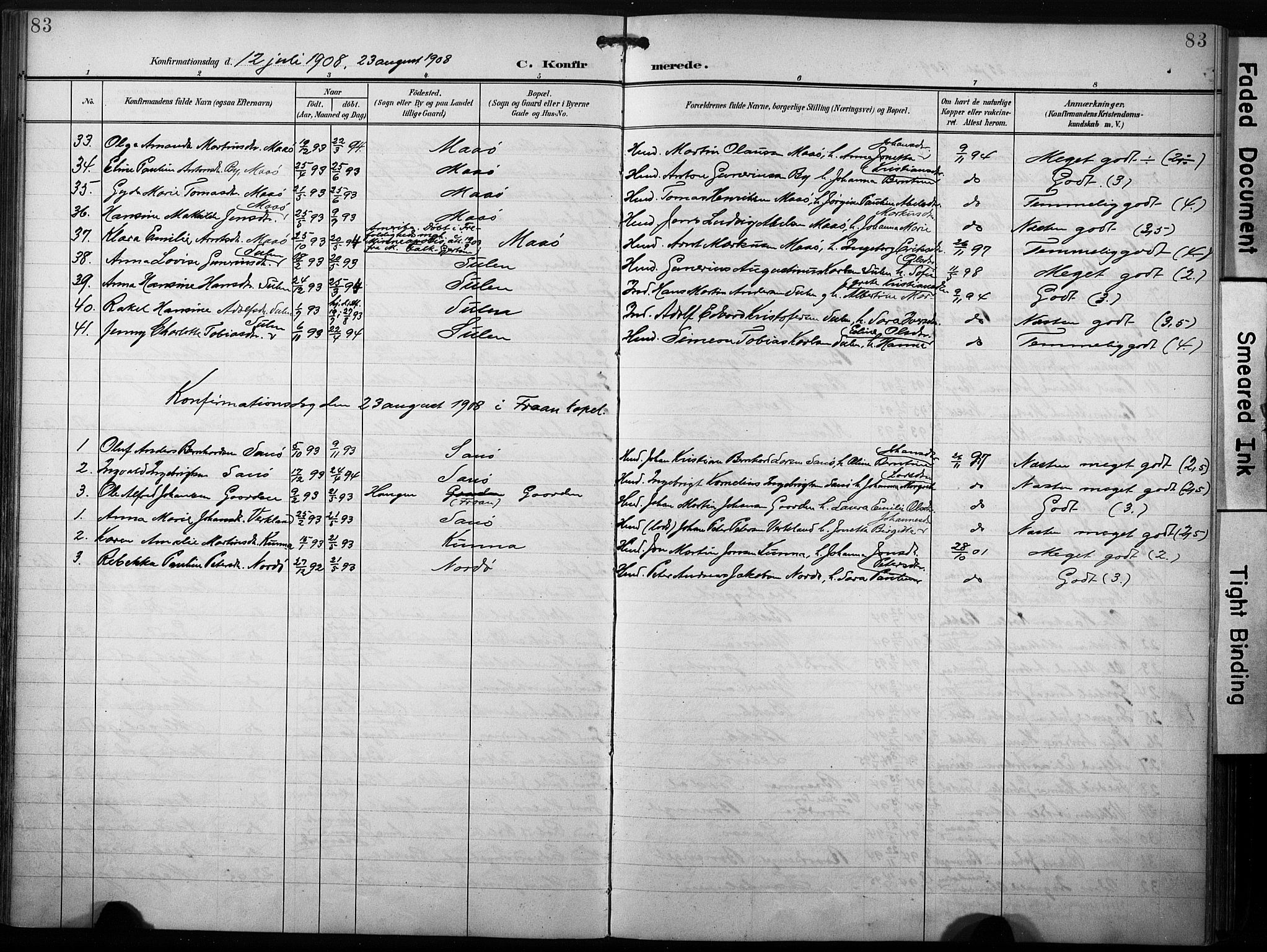 Ministerialprotokoller, klokkerbøker og fødselsregistre - Sør-Trøndelag, AV/SAT-A-1456/640/L0580: Parish register (official) no. 640A05, 1902-1910, p. 83