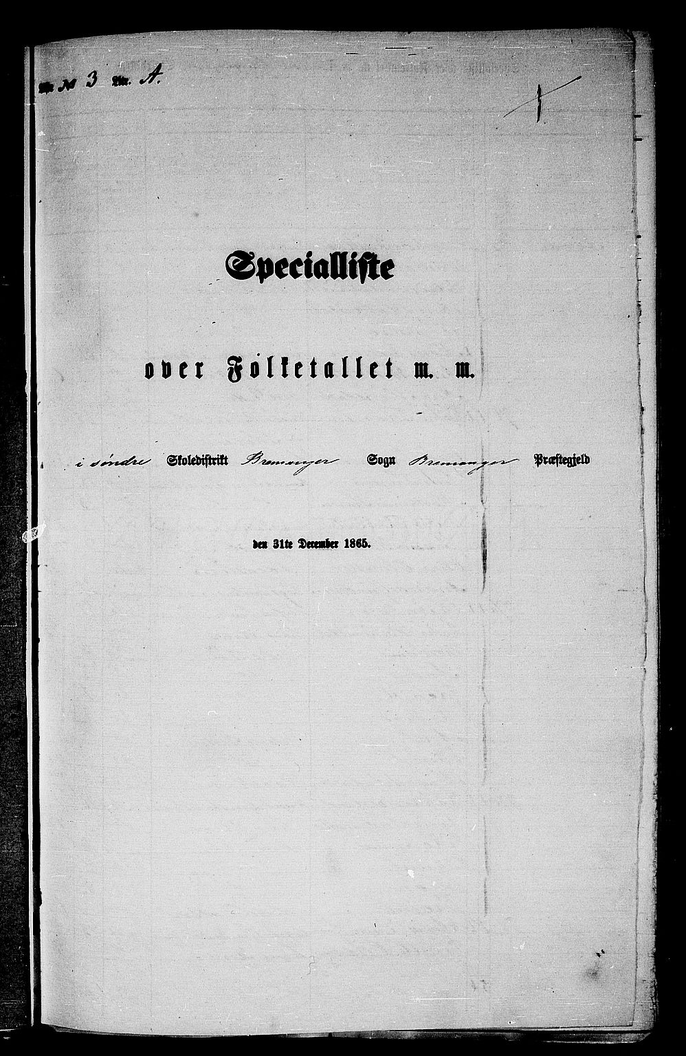 RA, 1865 census for Bremanger, 1865, p. 43