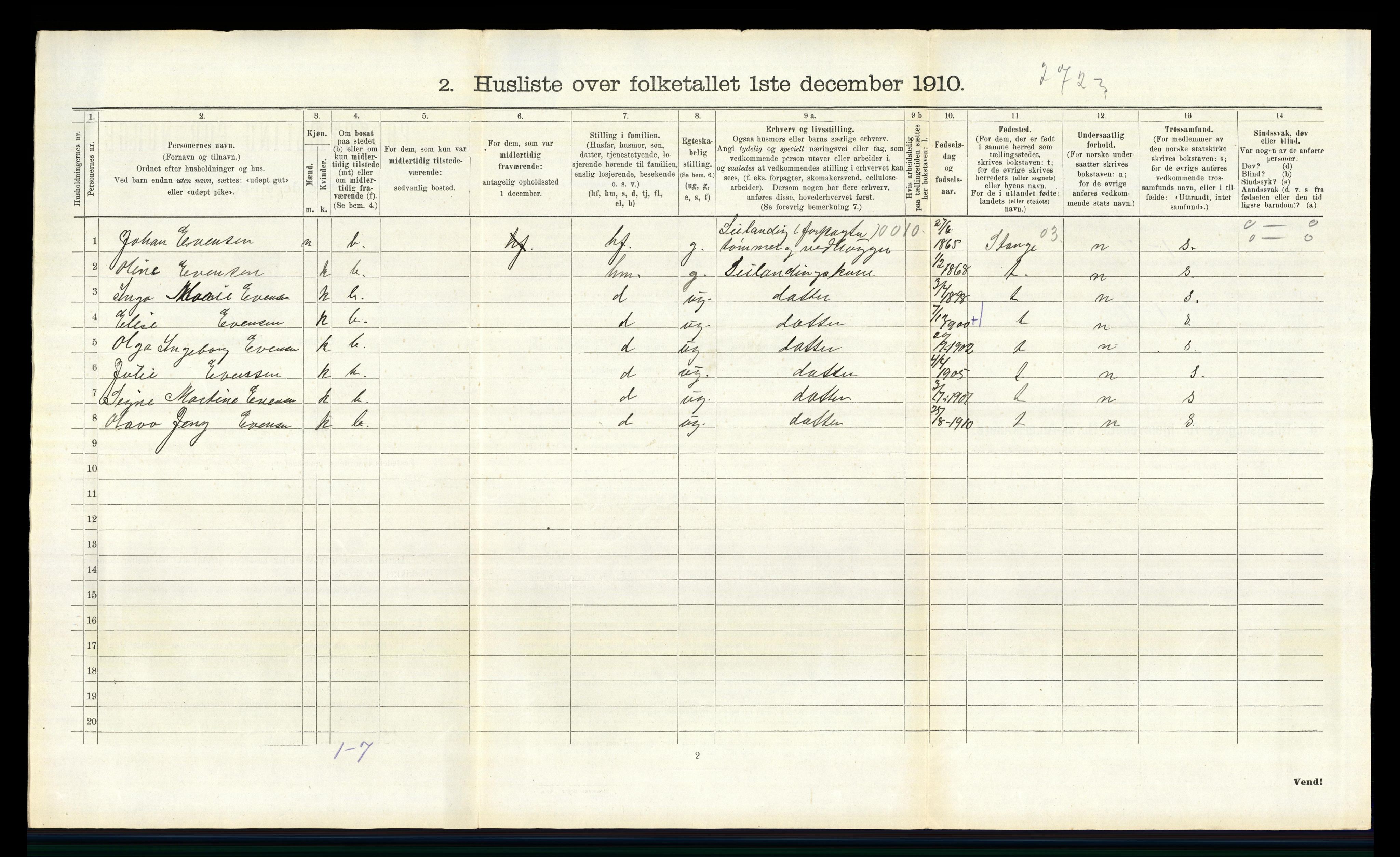 RA, 1910 census for Romedal, 1910, p. 1684