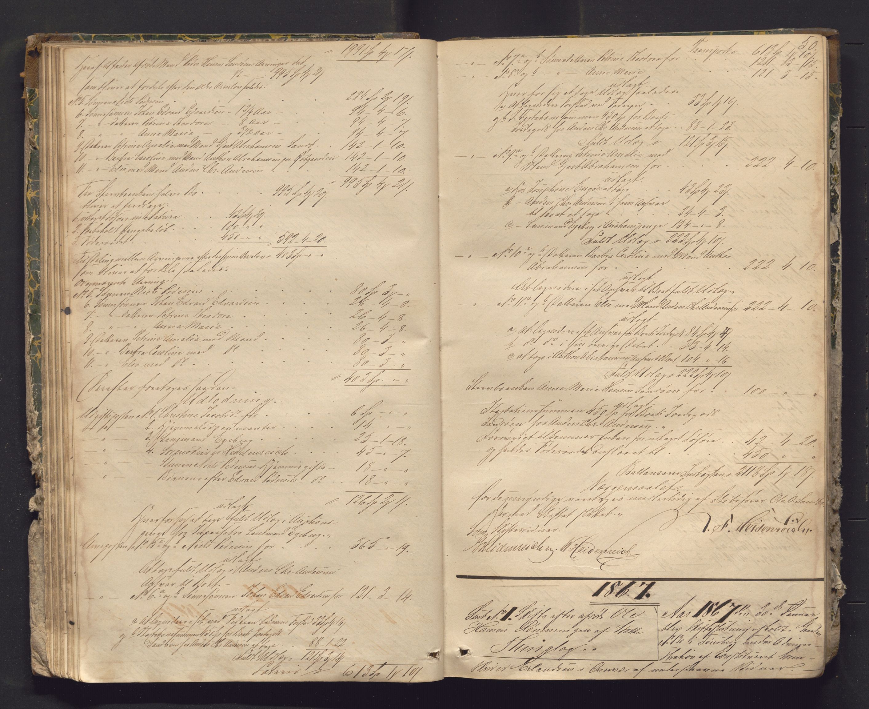 Søndre Jarlsberg sorenskriveri, AV/SAKO-A-129/H/Hb/Hbd/L0006: Skifteutlodningsprotokoll, 1865-1872, p. 49b-50a