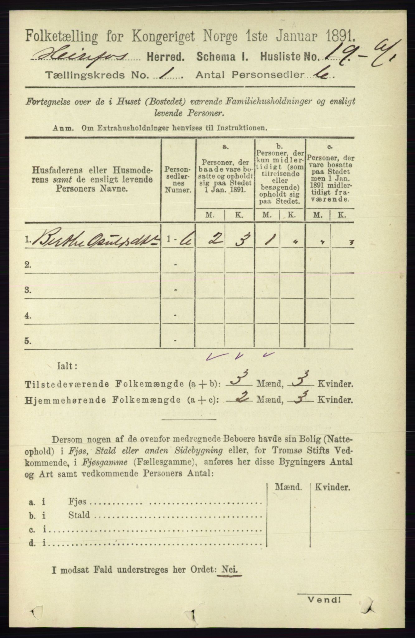 RA, 1891 census for 0933 Herefoss, 1891, p. 31