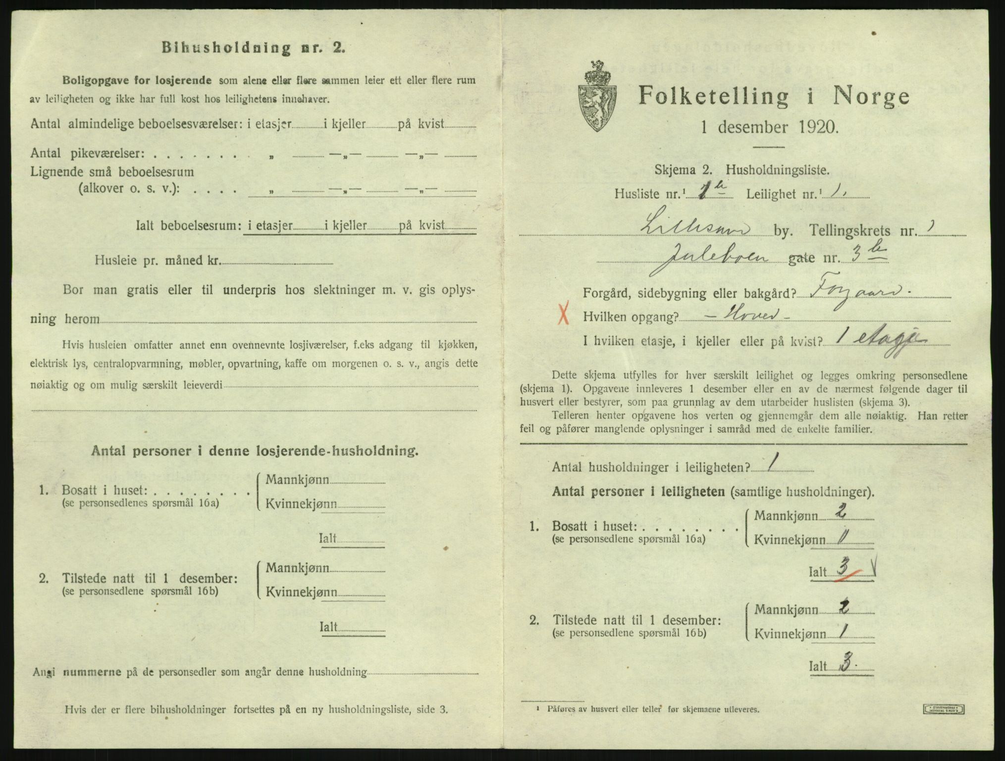 SAK, 1920 census for Lillesand, 1920, p. 493