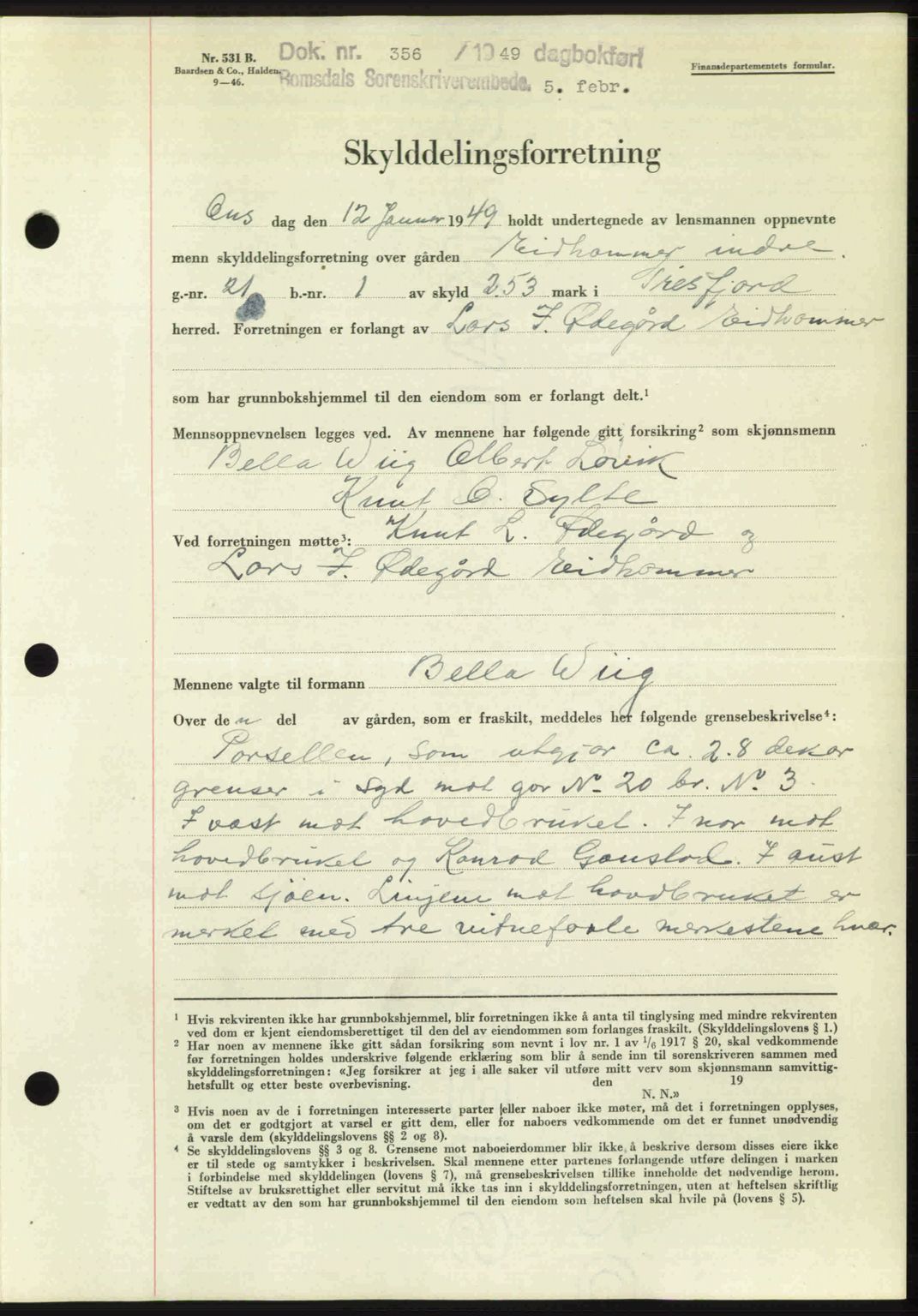 Romsdal sorenskriveri, AV/SAT-A-4149/1/2/2C: Mortgage book no. A28, 1948-1949, Diary no: : 356/1949