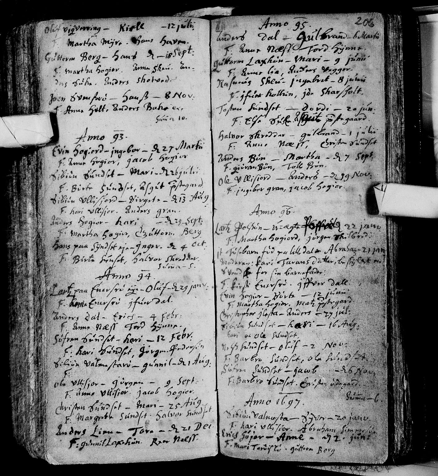 Andebu kirkebøker, SAKO/A-336/F/Fa/L0001: Parish register (official) no. 1 /3, 1623-1738, p. 206