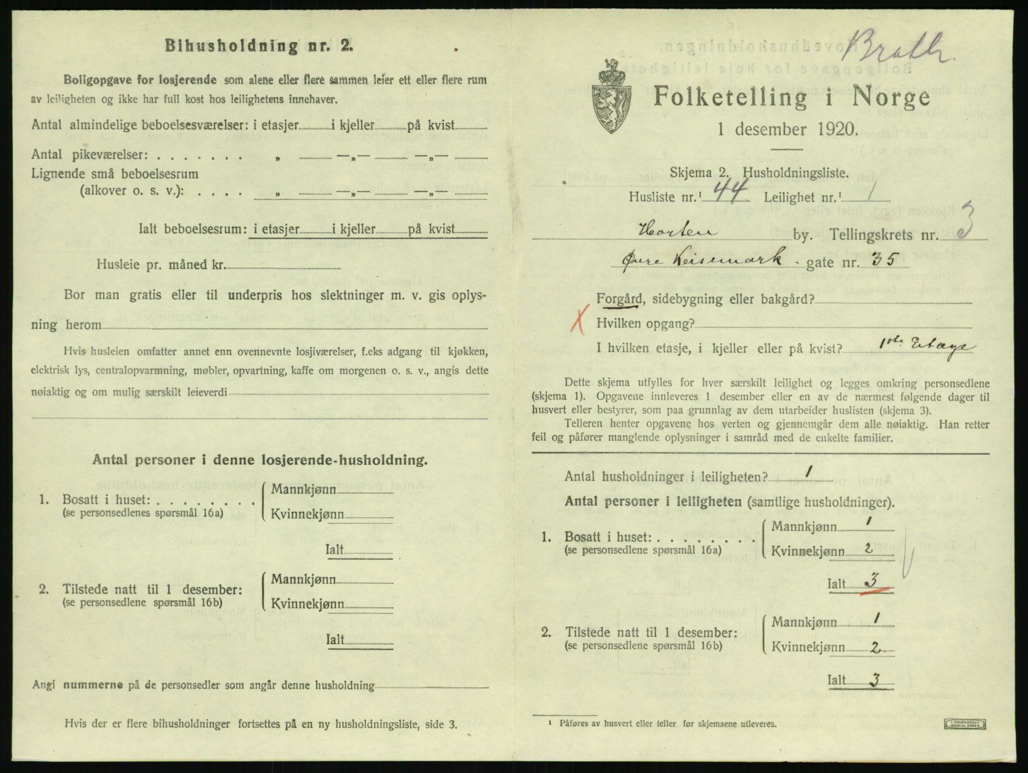 SAKO, 1920 census for Horten, 1920, p. 4291